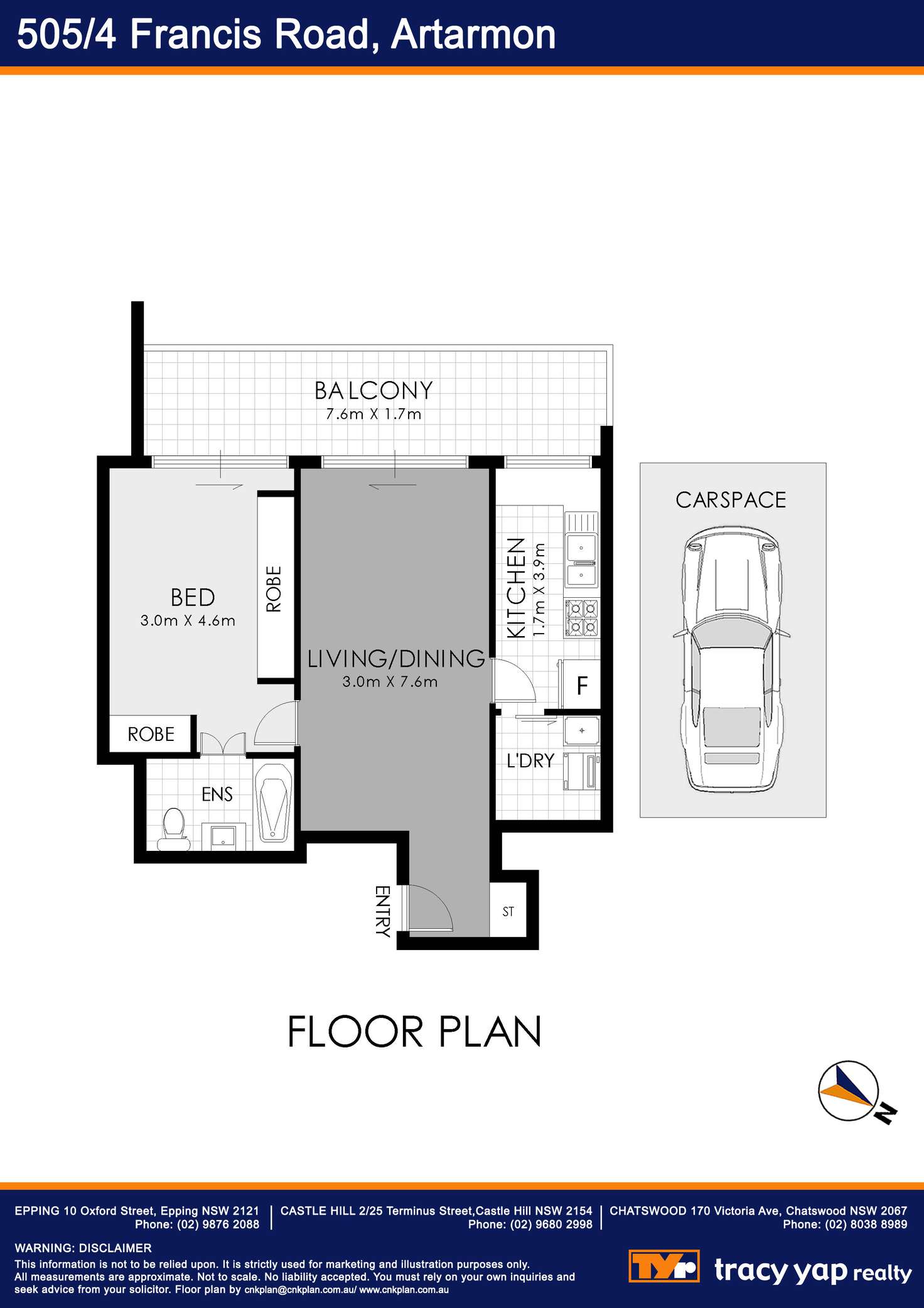 Floorplan of Homely unit listing, 505/4 Francis Road, Artarmon NSW 2064