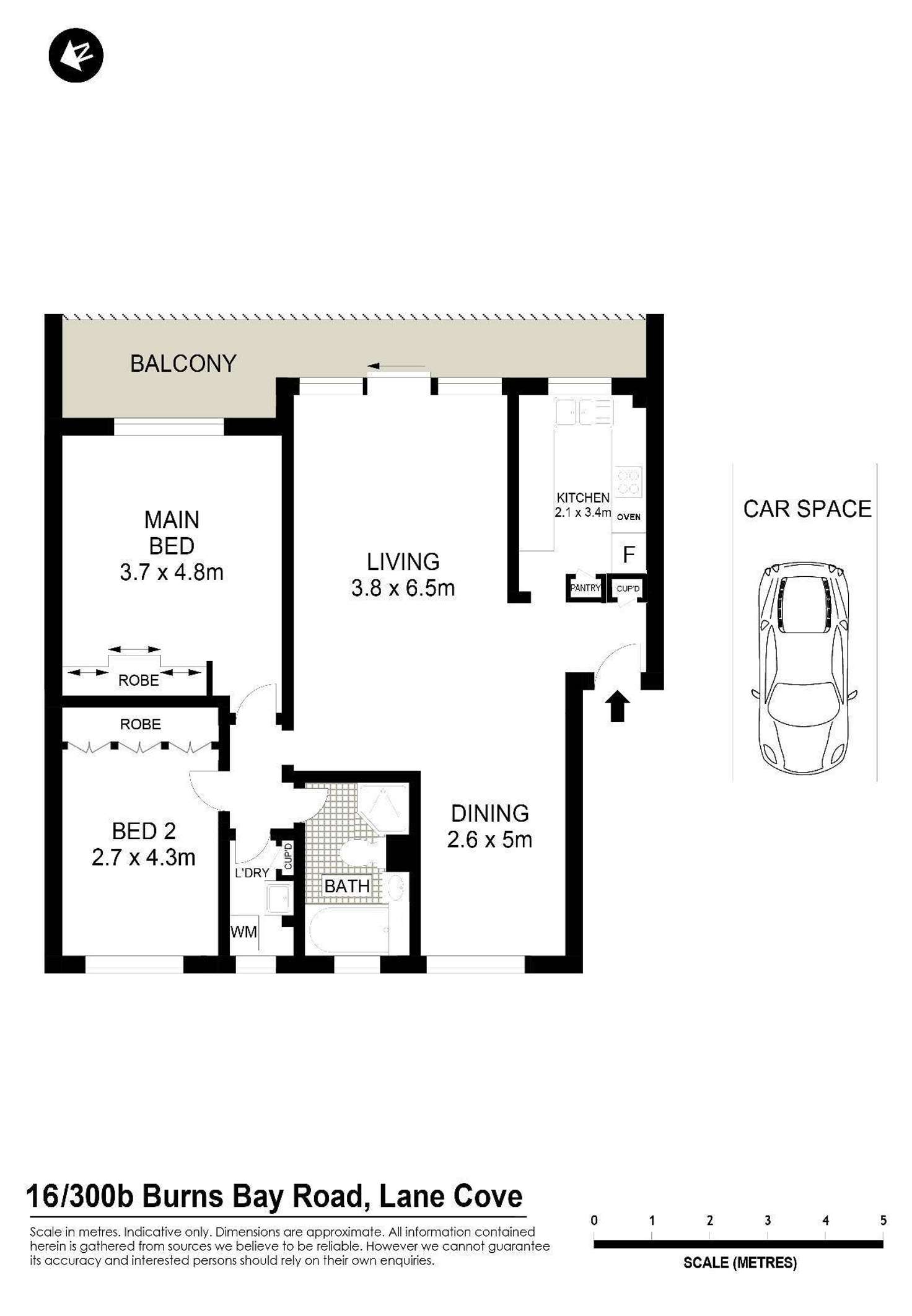 Floorplan of Homely apartment listing, 16/300B Burns Bay Road, Lane Cove NSW 2066