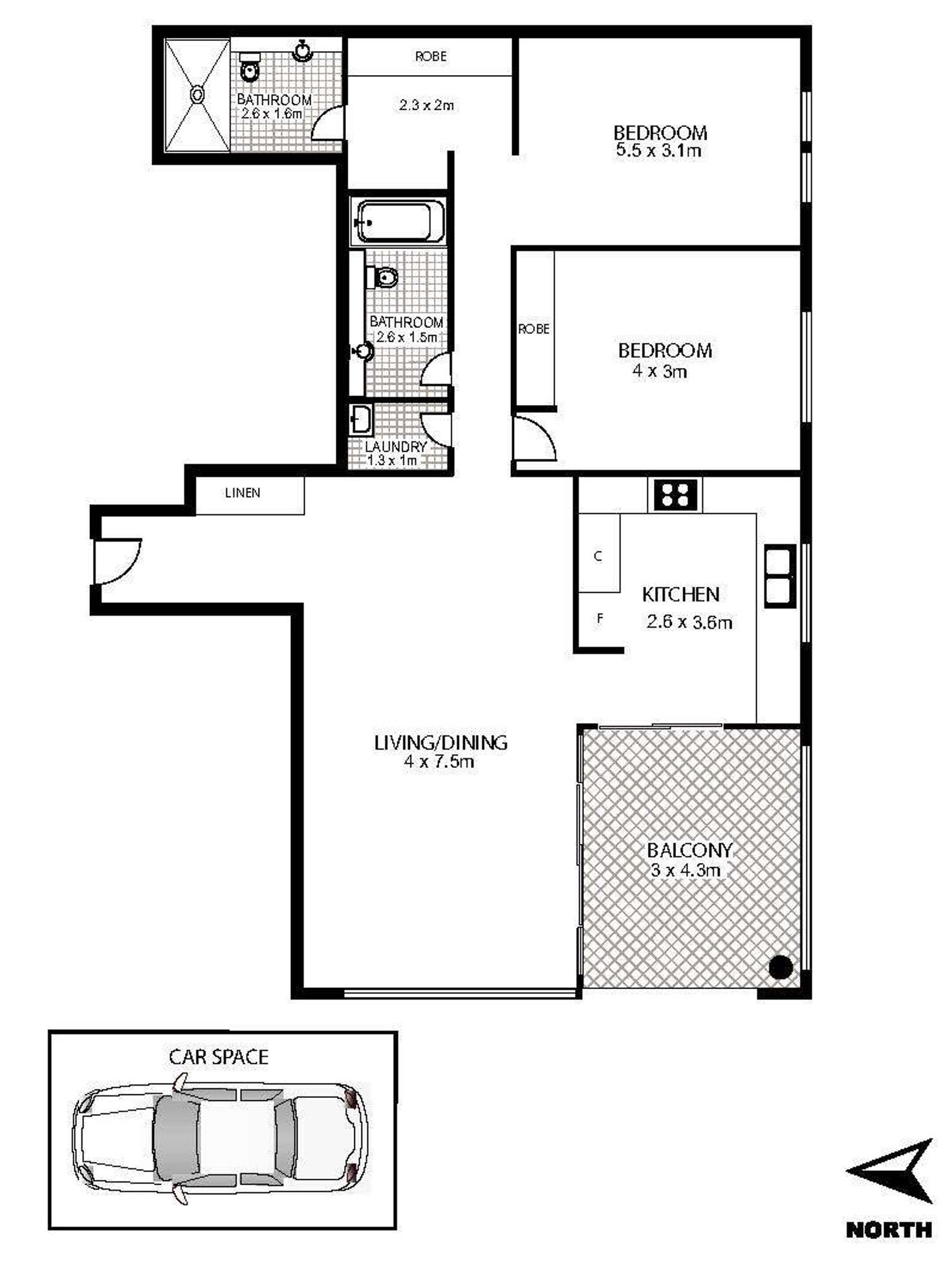 Floorplan of Homely apartment listing, 714/1 Bruce Bennetts Place, Maroubra NSW 2035