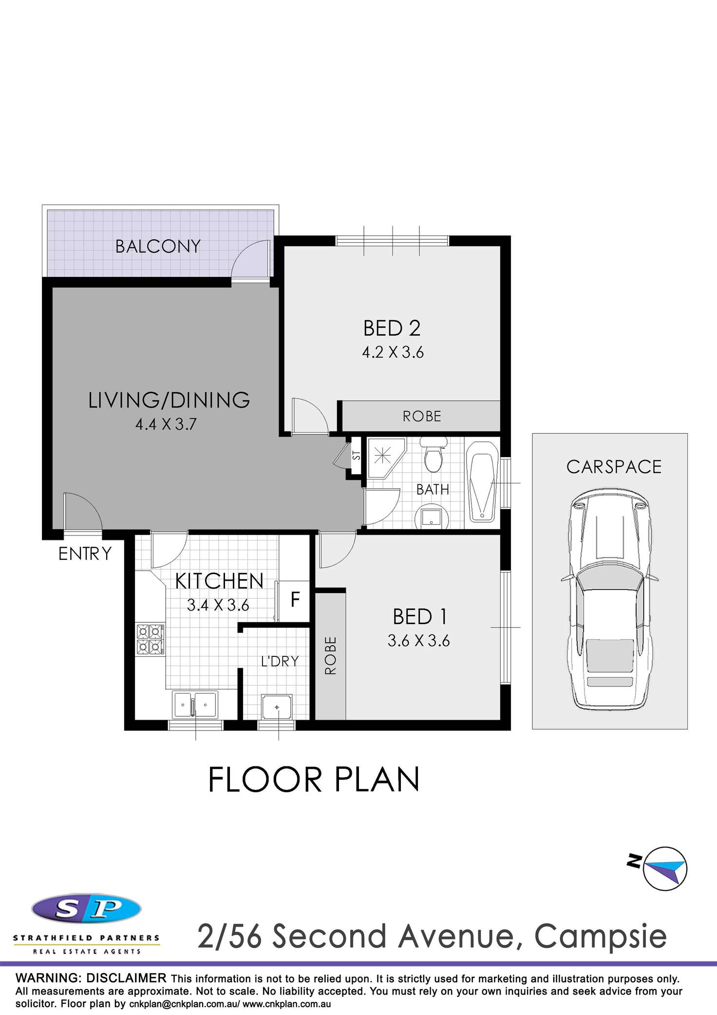 Floorplan of Homely apartment listing, 2/56-58 Second Avenue, Campsie NSW 2194