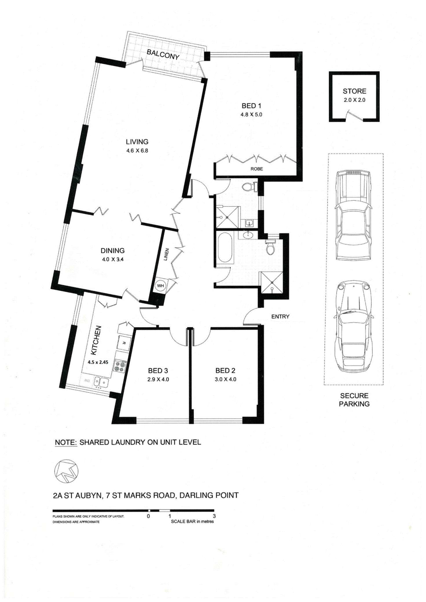 Floorplan of Homely apartment listing, 2a/7 St Marks Road, Darling Point NSW 2027