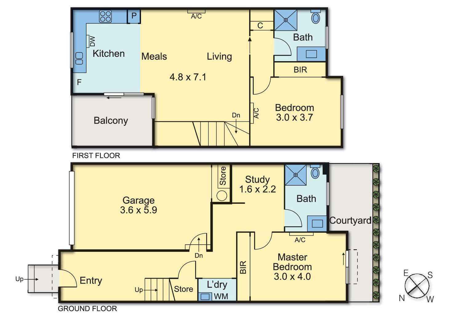 Floorplan of Homely townhouse listing, 6/1A Hamilton Street, Alphington VIC 3078