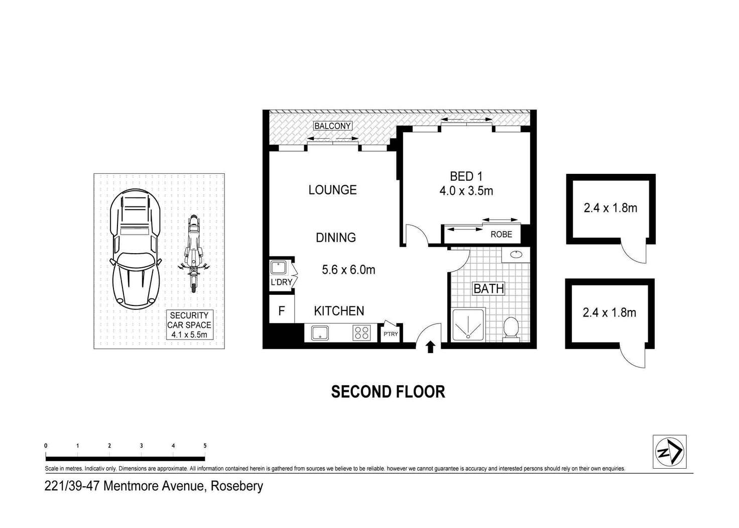 Floorplan of Homely apartment listing, 221/39-47 Mentmore Avenue, Rosebery NSW 2018