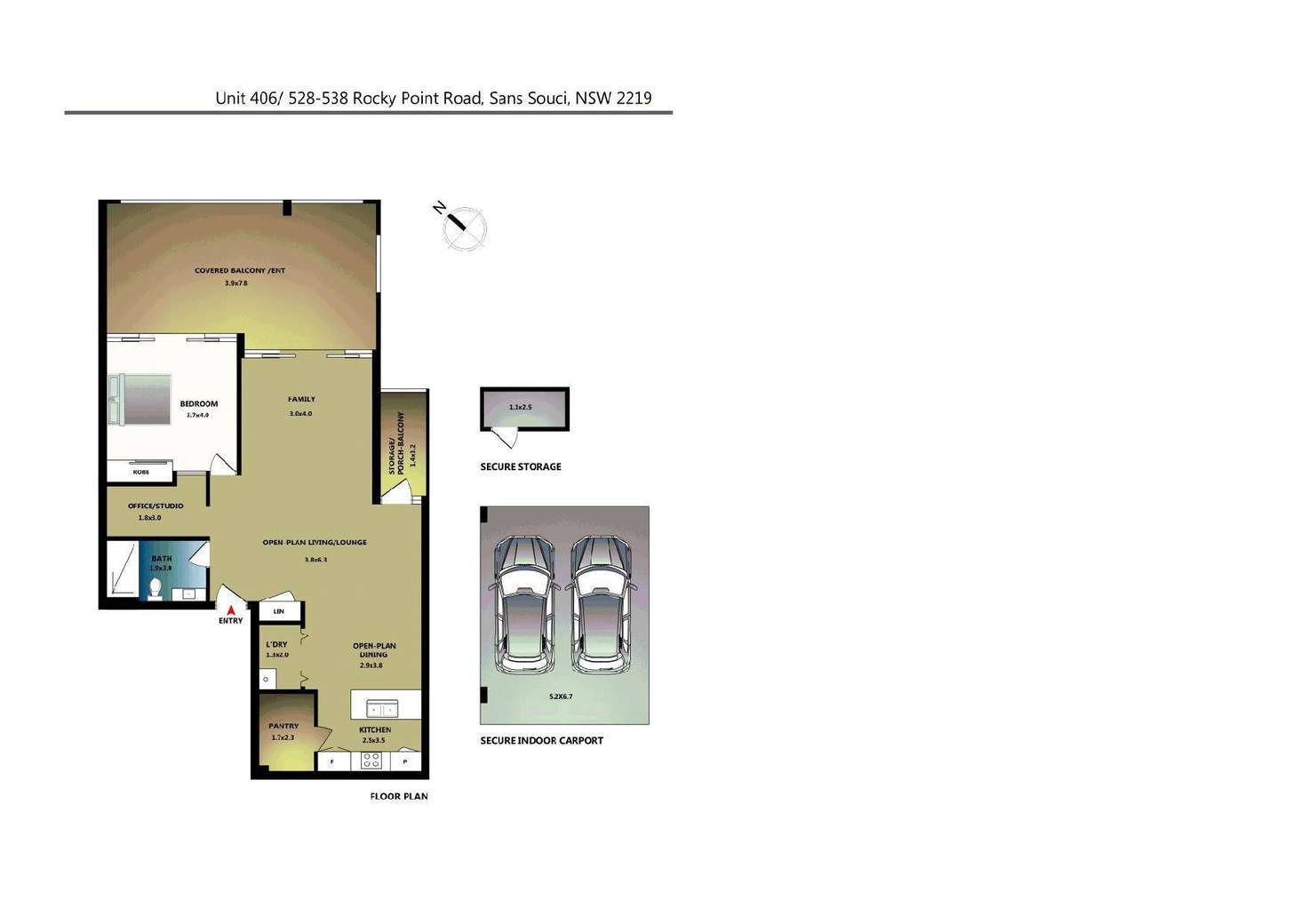 Floorplan of Homely apartment listing, 406/528-538 Rocky Point Road, Sans Souci NSW 2219