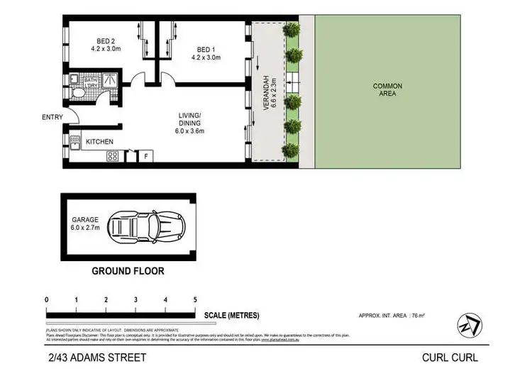 Floorplan of Homely unit listing, 2/43 Adams Street, Curl Curl NSW 2096