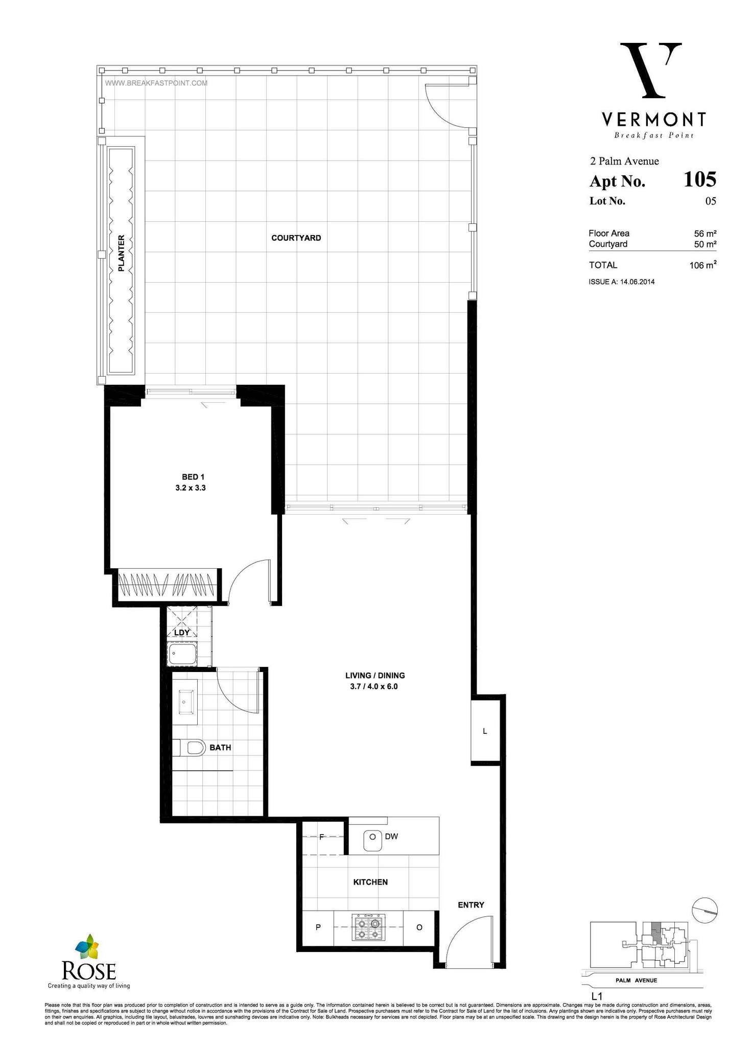 Floorplan of Homely apartment listing, 105/2 Palm Avenue, Breakfast Point NSW 2137