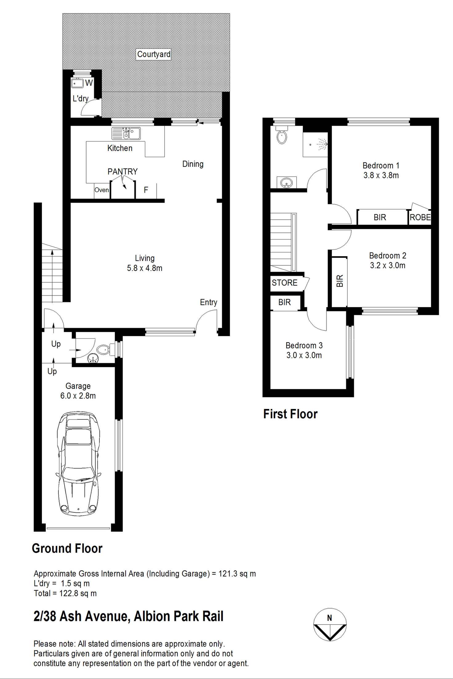 Floorplan of Homely townhouse listing, 2/36-38 Ash Avenue, Albion Park Rail NSW 2527