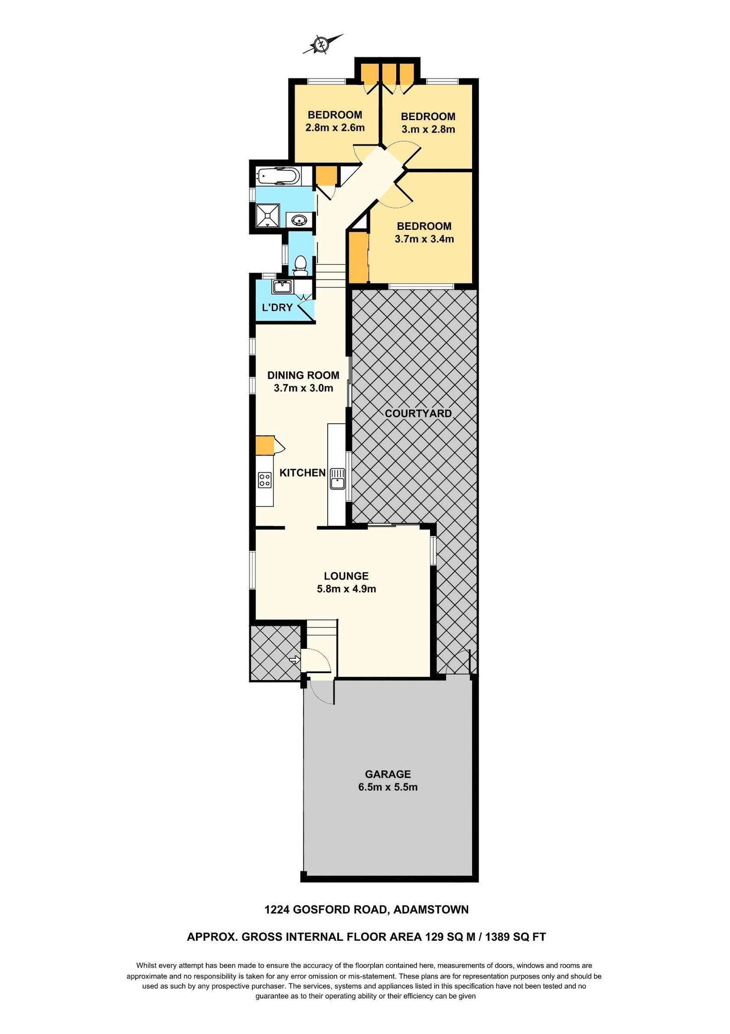 Floorplan of Homely villa listing, 1/224 Gosford Road, Adamstown NSW 2289