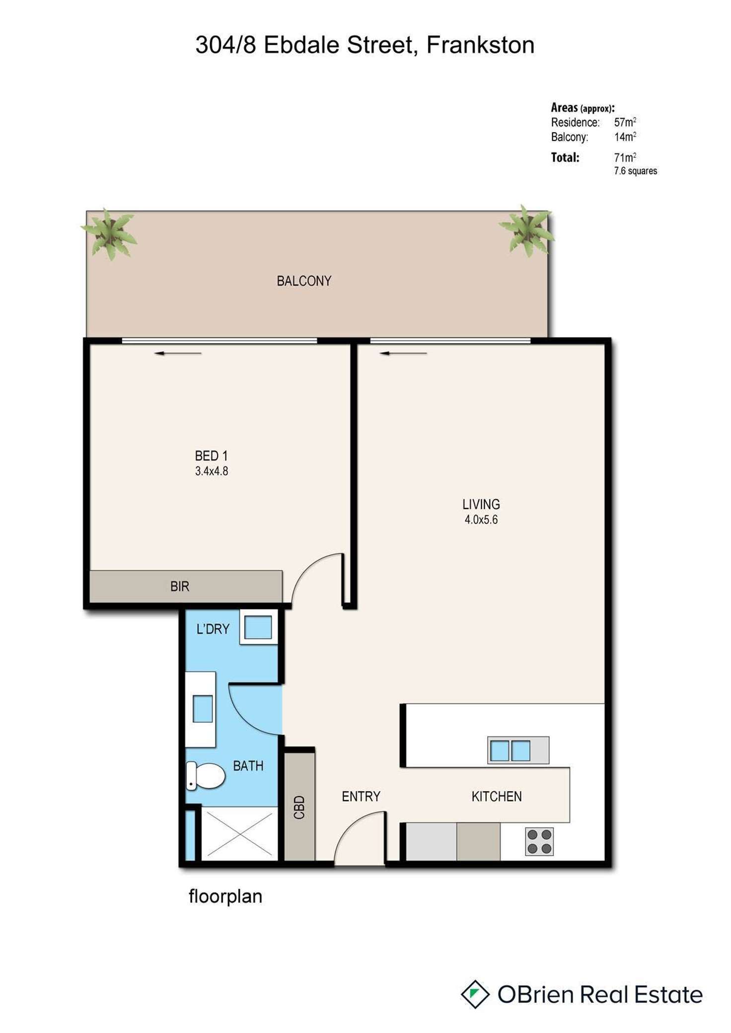 Floorplan of Homely apartment listing, Level 3/4/8 Ebdale Street, Frankston VIC 3199