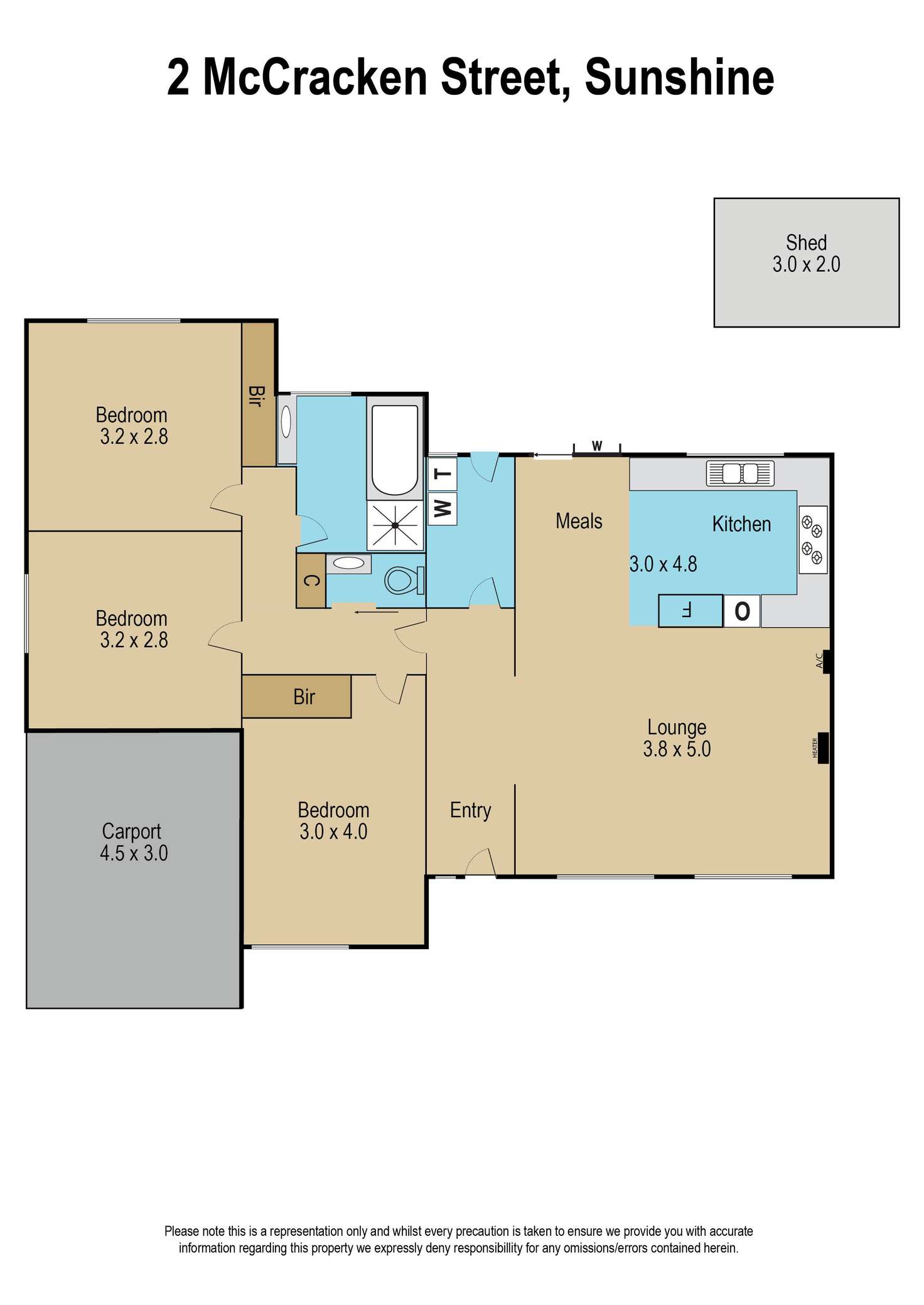 Floorplan of Homely house listing, 2 McCracken Street, Sunshine VIC 3020