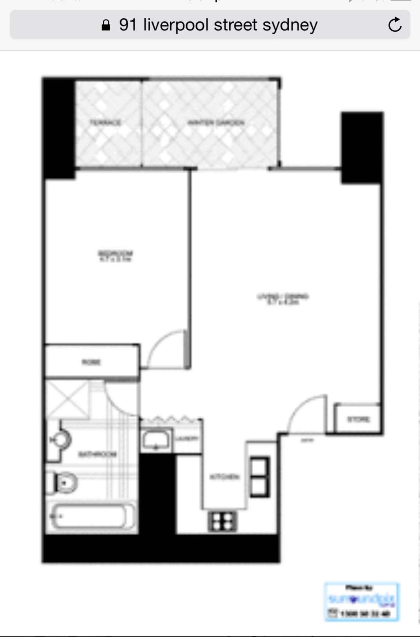 Floorplan of Homely apartment listing, Level 20/91 Liverpool Street, Sydney NSW 2000