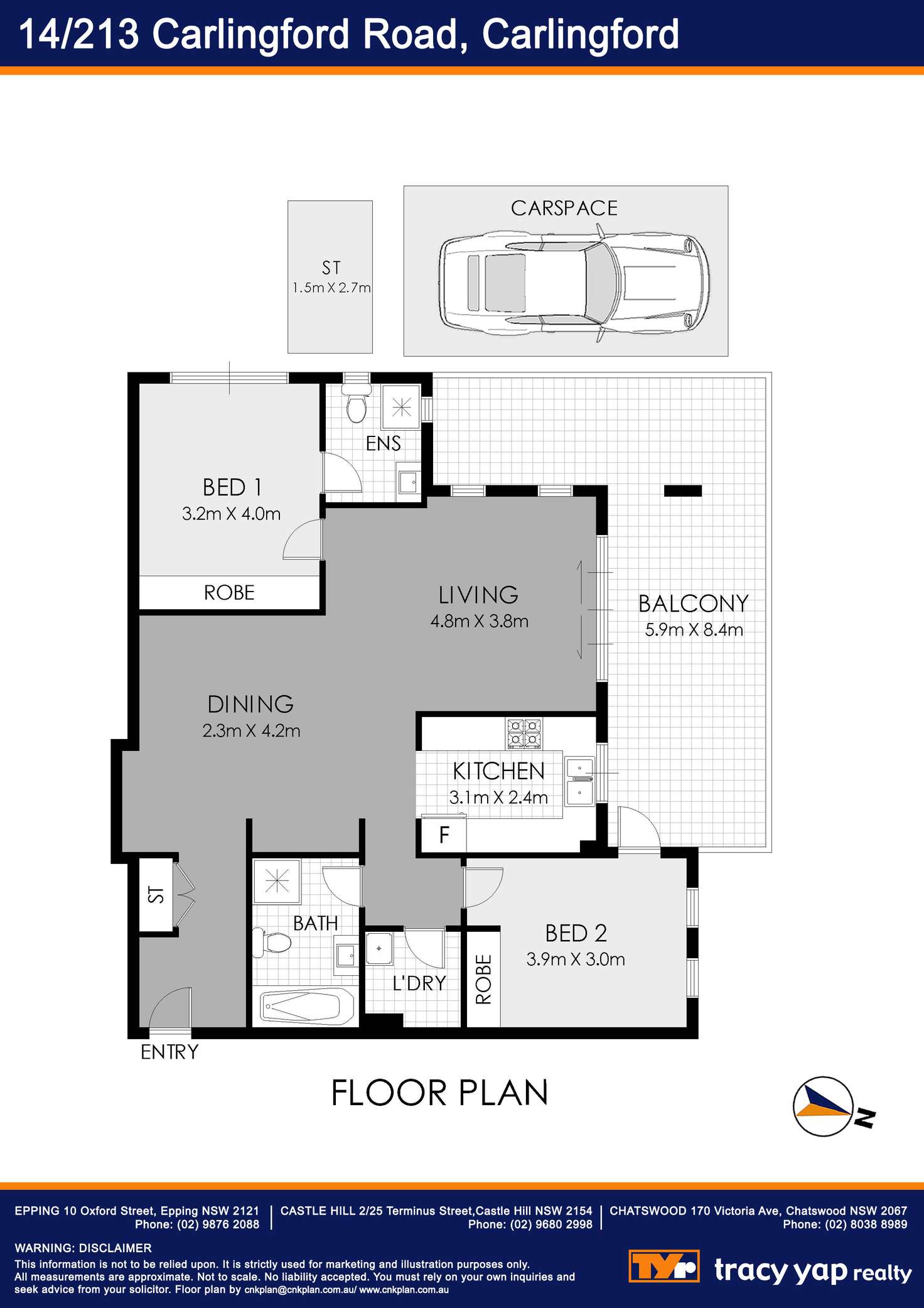 Floorplan of Homely apartment listing, 14/213-215 Carlingford Road, Carlingford NSW 2118