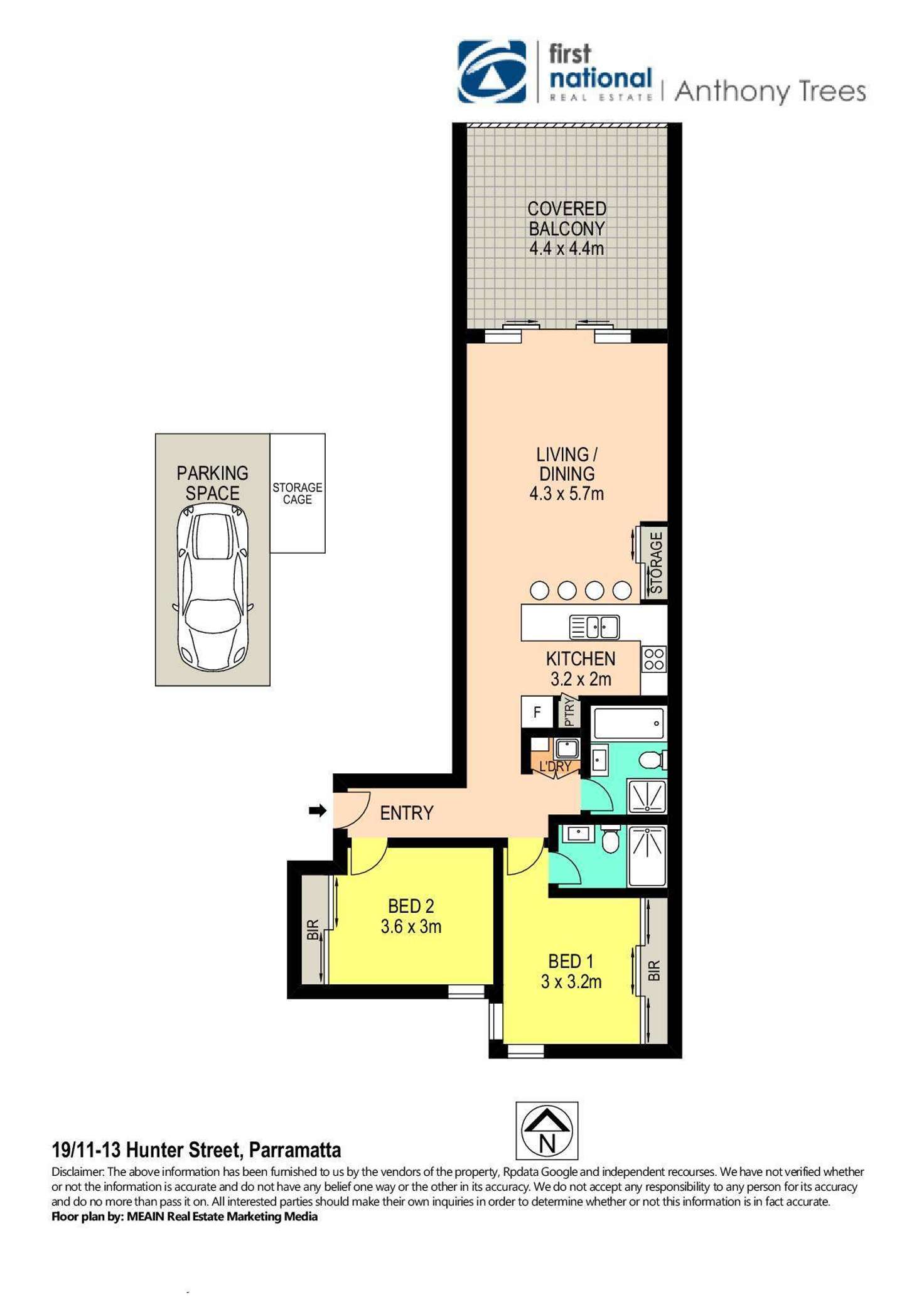 Floorplan of Homely apartment listing, 19/11-13 Hunter Street, Parramatta NSW 2150