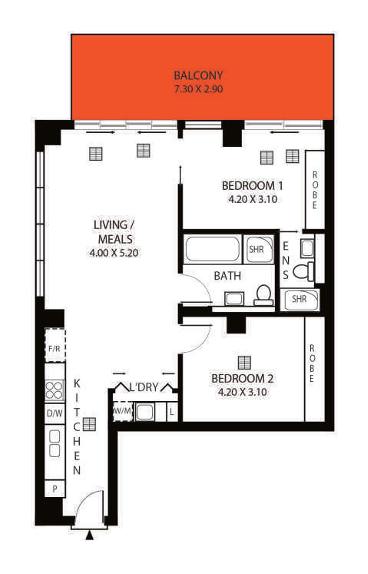 Floorplan of Homely apartment listing, 123/220 Greenhill Road, Eastwood SA 5063