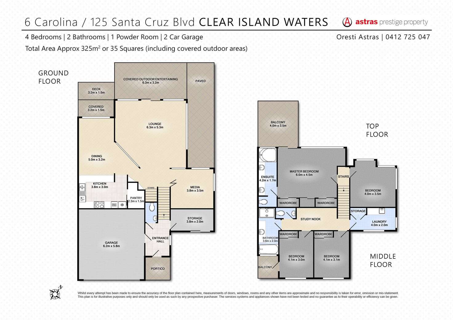 Floorplan of Homely townhouse listing, 6/125 Santa Cruz Boulevard, Clear Island Waters QLD 4226