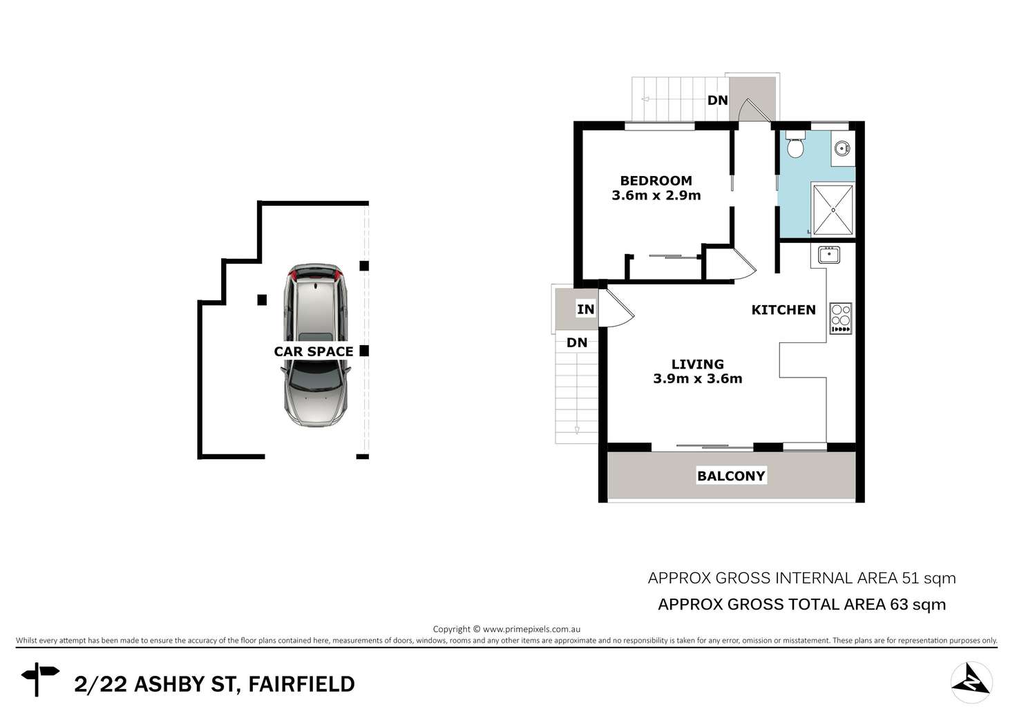 Floorplan of Homely unit listing, 2/22 Ashby Street, Fairfield QLD 4103