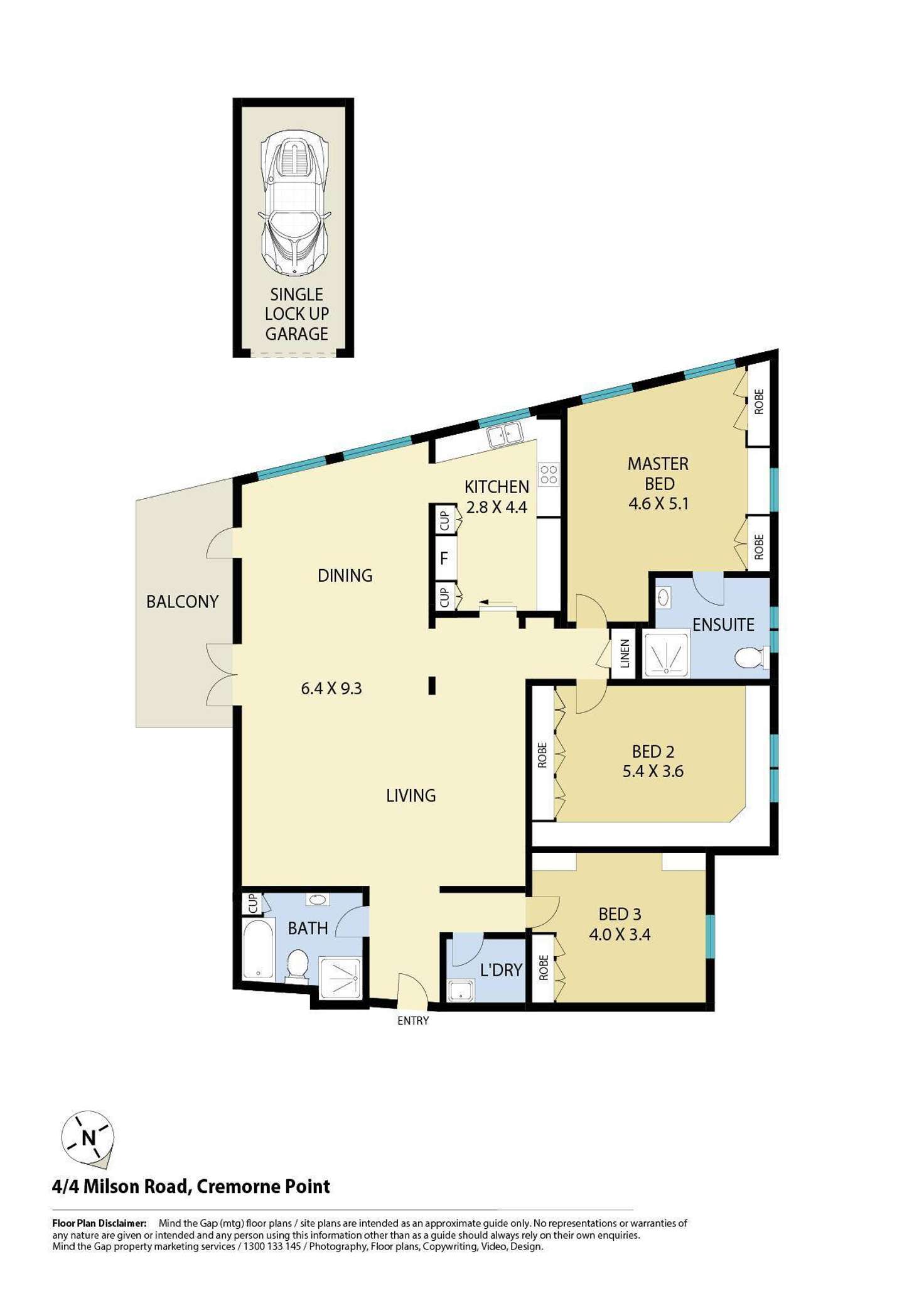Floorplan of Homely apartment listing, 4/4 Milson Road, Cremorne Point NSW 2090