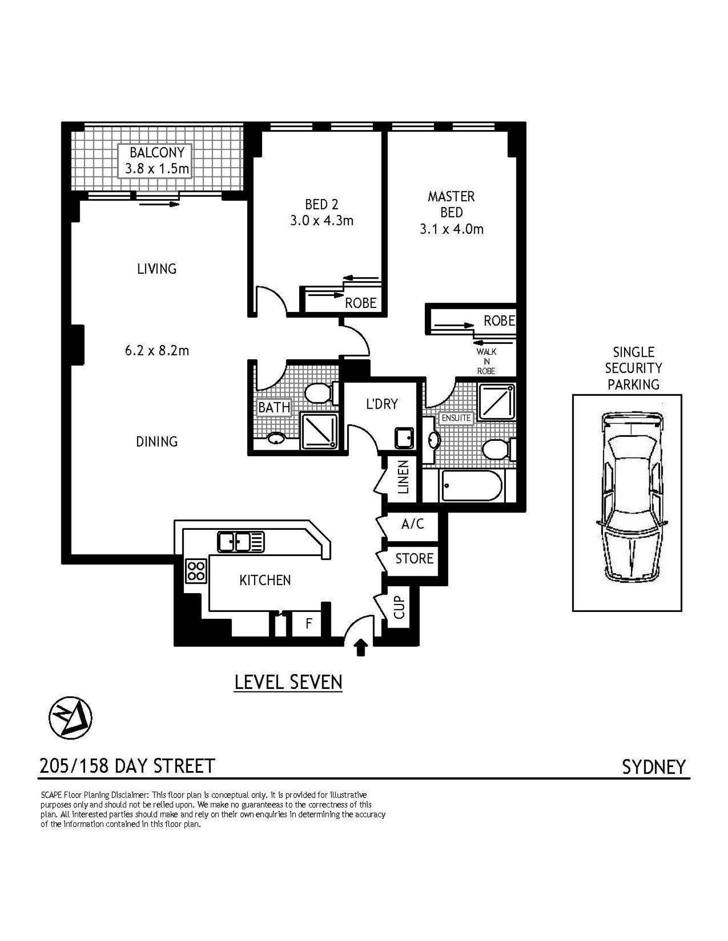 Floorplan of Homely apartment listing, 205/158 Day Street, Sydney NSW 2000