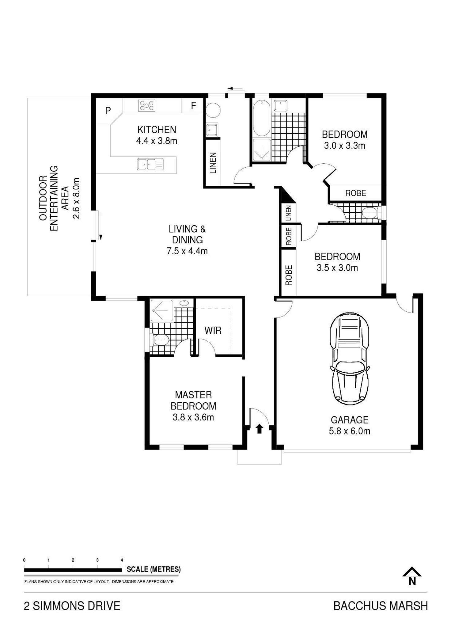 Floorplan of Homely house listing, 2 Simmons Drive, Bacchus Marsh VIC 3340