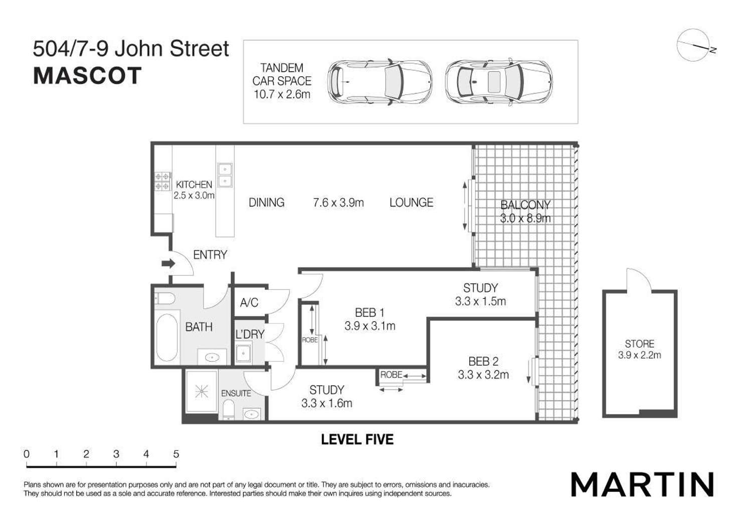 Floorplan of Homely apartment listing, 504/7 John Street, Mascot NSW 2020