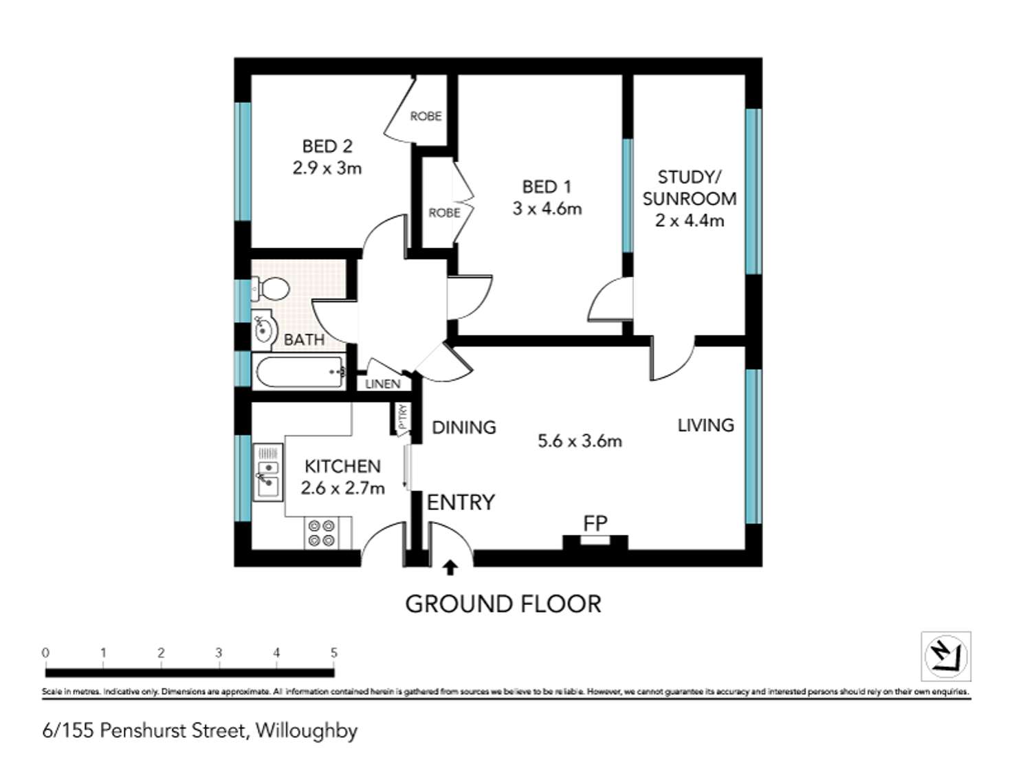Floorplan of Homely unit listing, 6/155 Penshurst Street, Willoughby NSW 2068