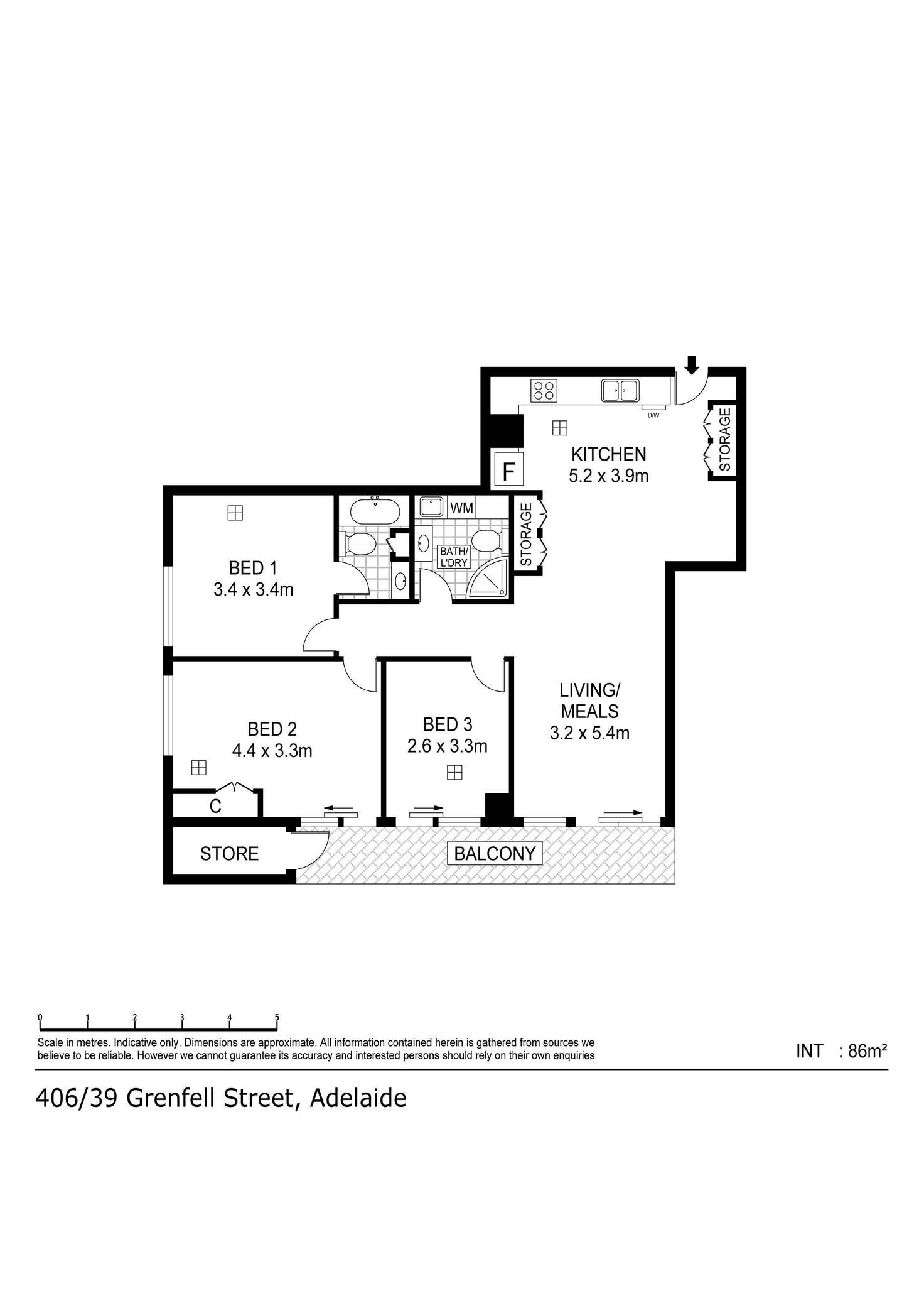 Floorplan of Homely apartment listing, 406/39 Grenfell Street, Adelaide SA 5000