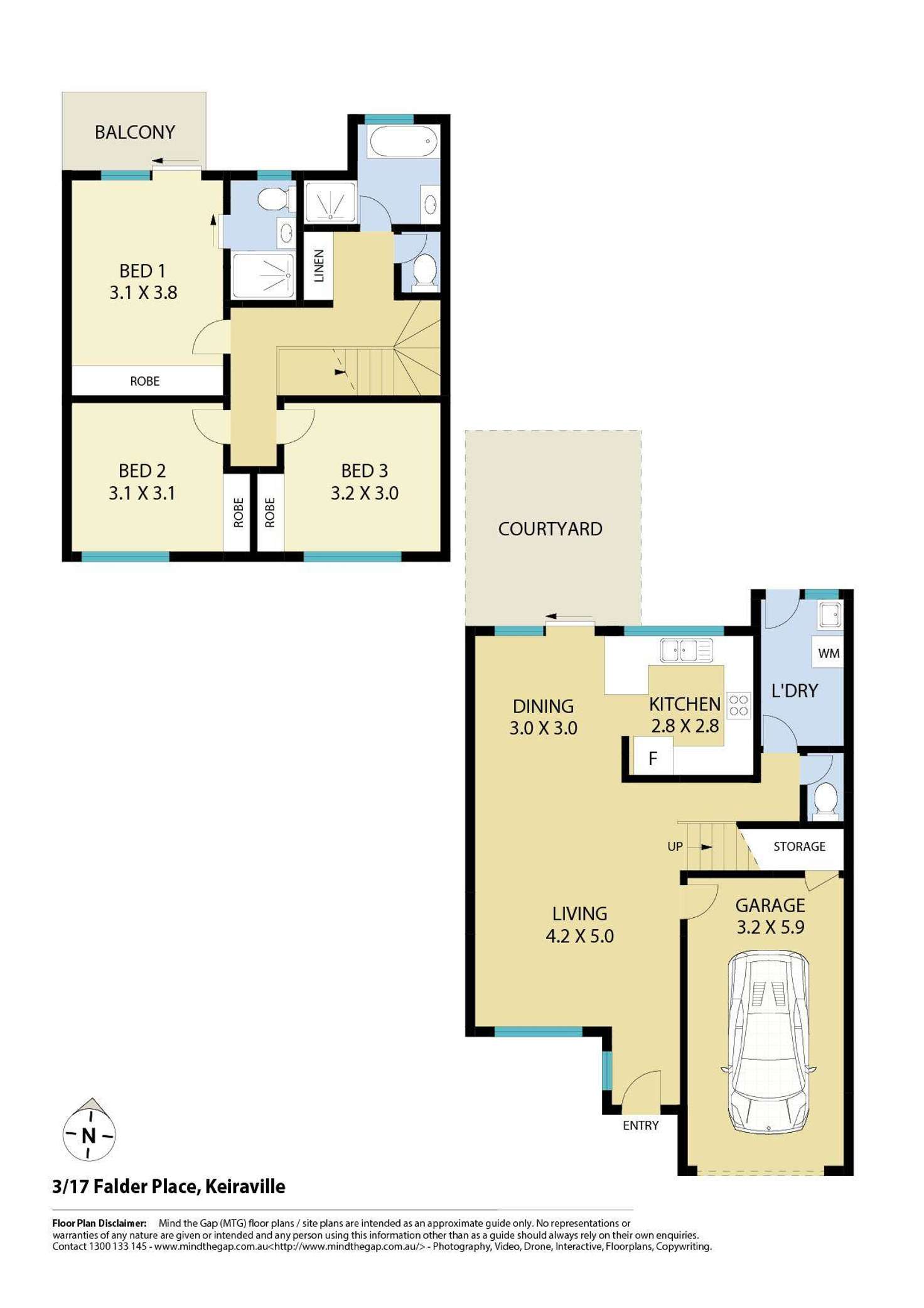Floorplan of Homely townhouse listing, 3/17 Falder Place, Keiraville NSW 2500
