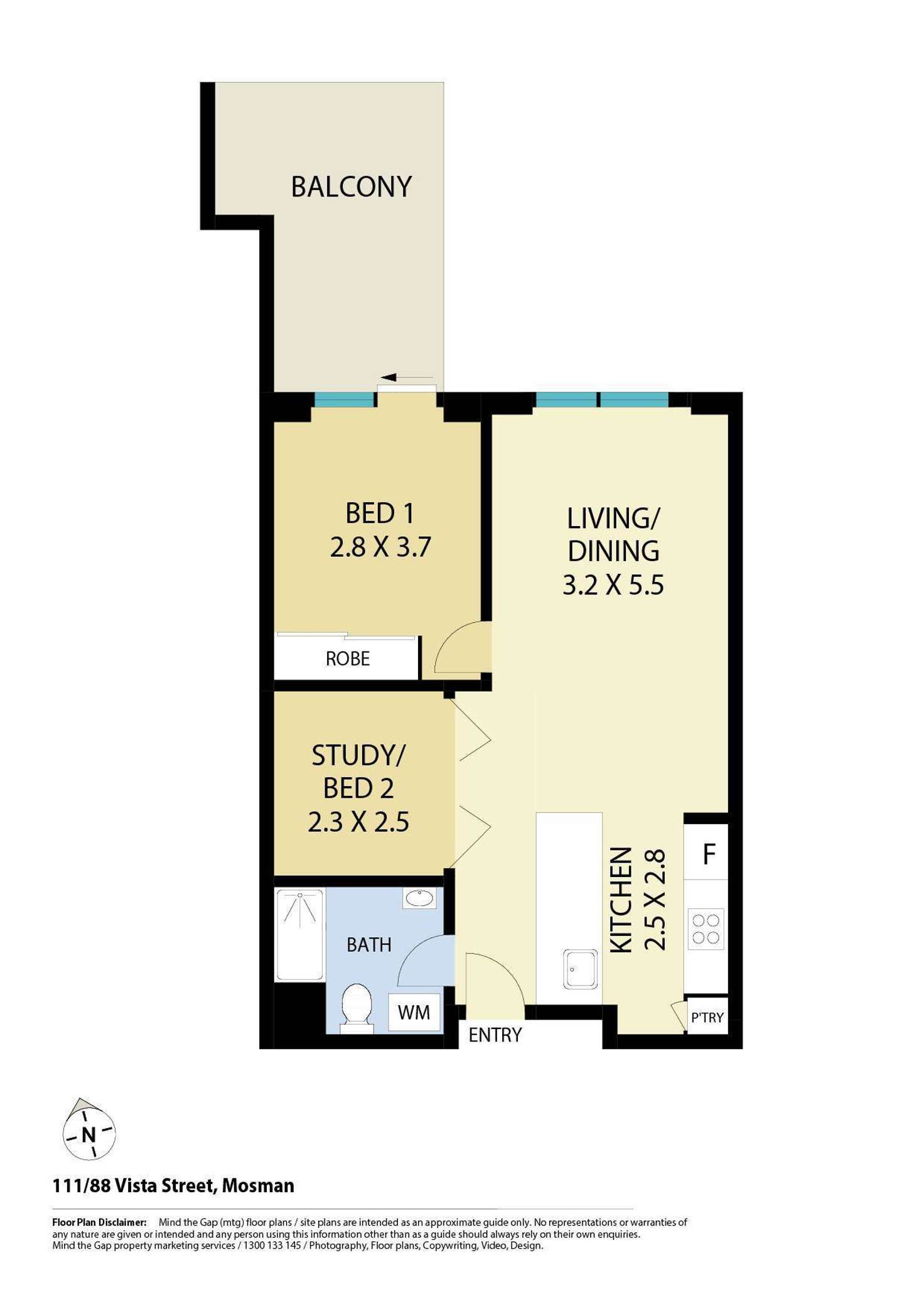 Floorplan of Homely apartment listing, 111/88 Vista Street, Mosman NSW 2088