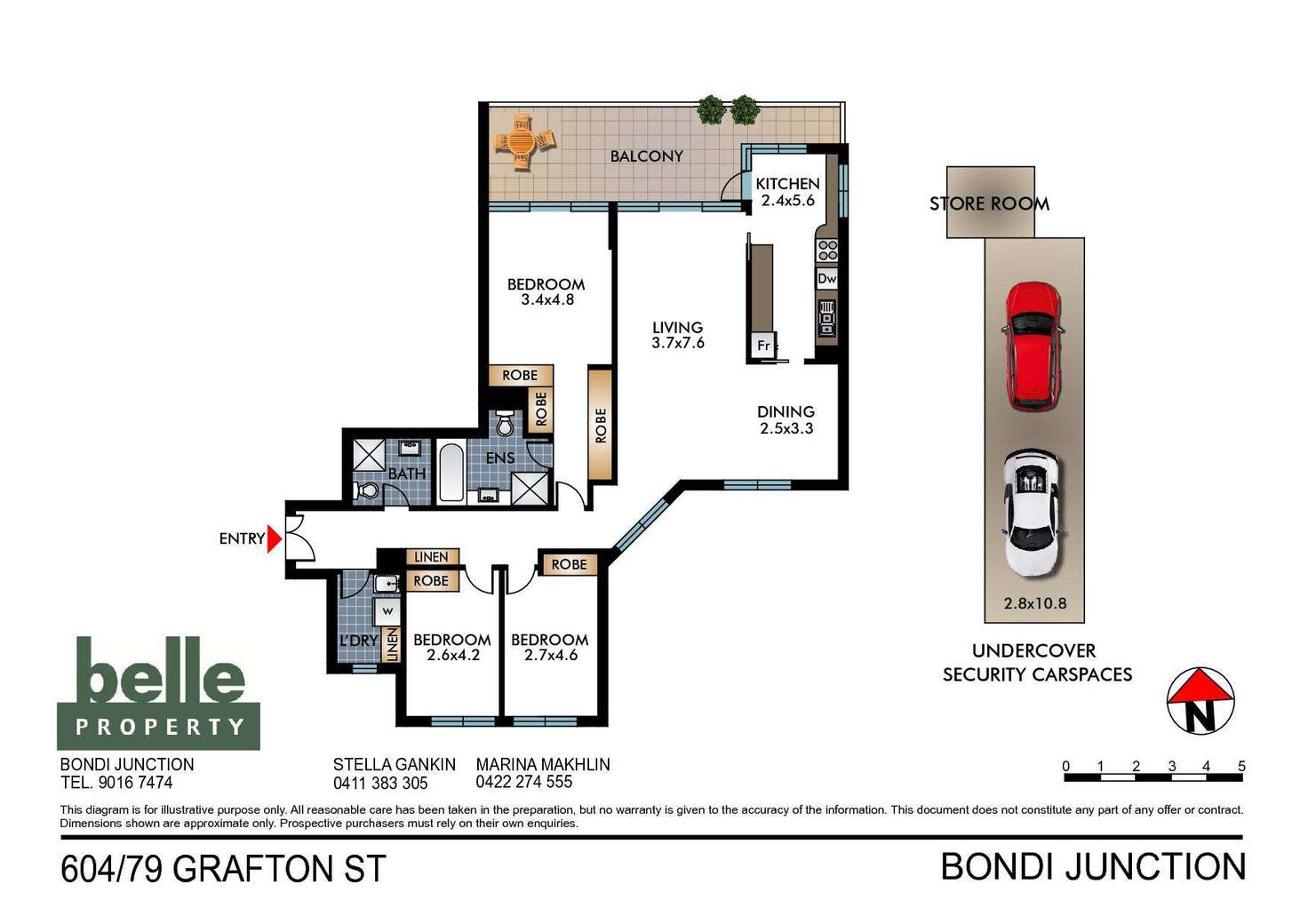 Floorplan of Homely apartment listing, 604/79 Grafton Street, Bondi Junction NSW 2022