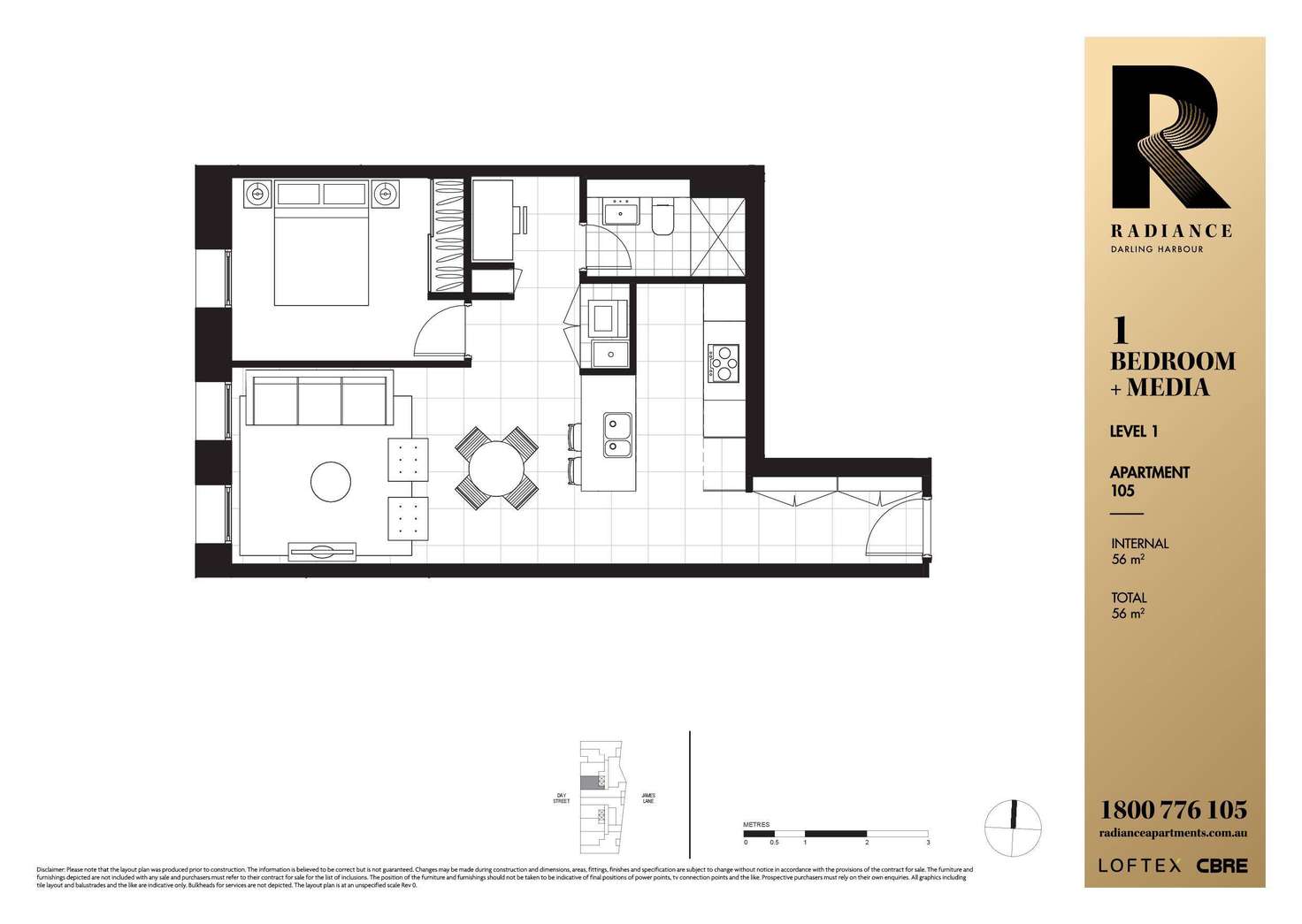 Floorplan of Homely apartment listing, 105/188 Day Street, Sydney NSW 2000