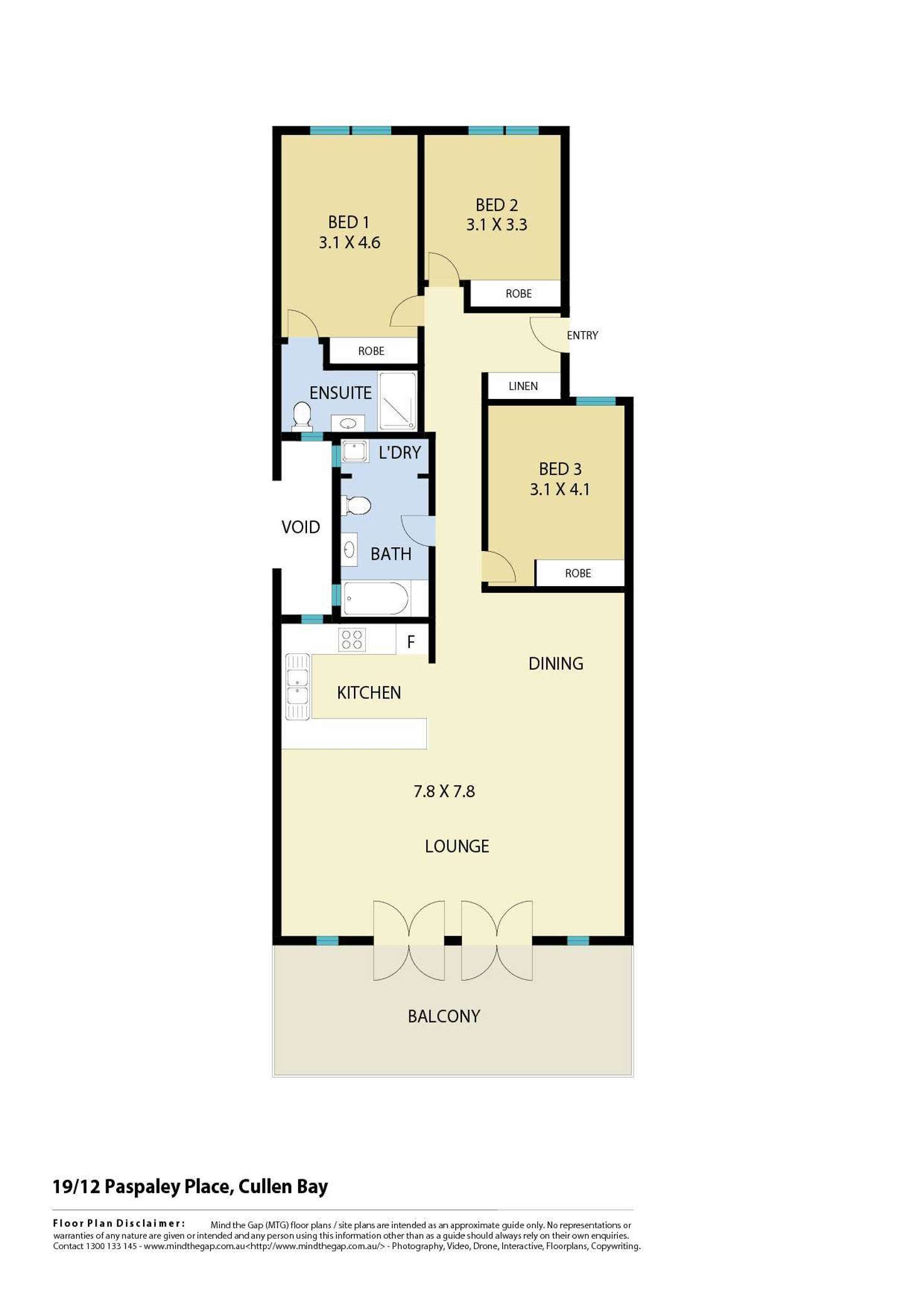 Floorplan of Homely unit listing, 19/12 Paspaley Place, Cullen Bay NT 820