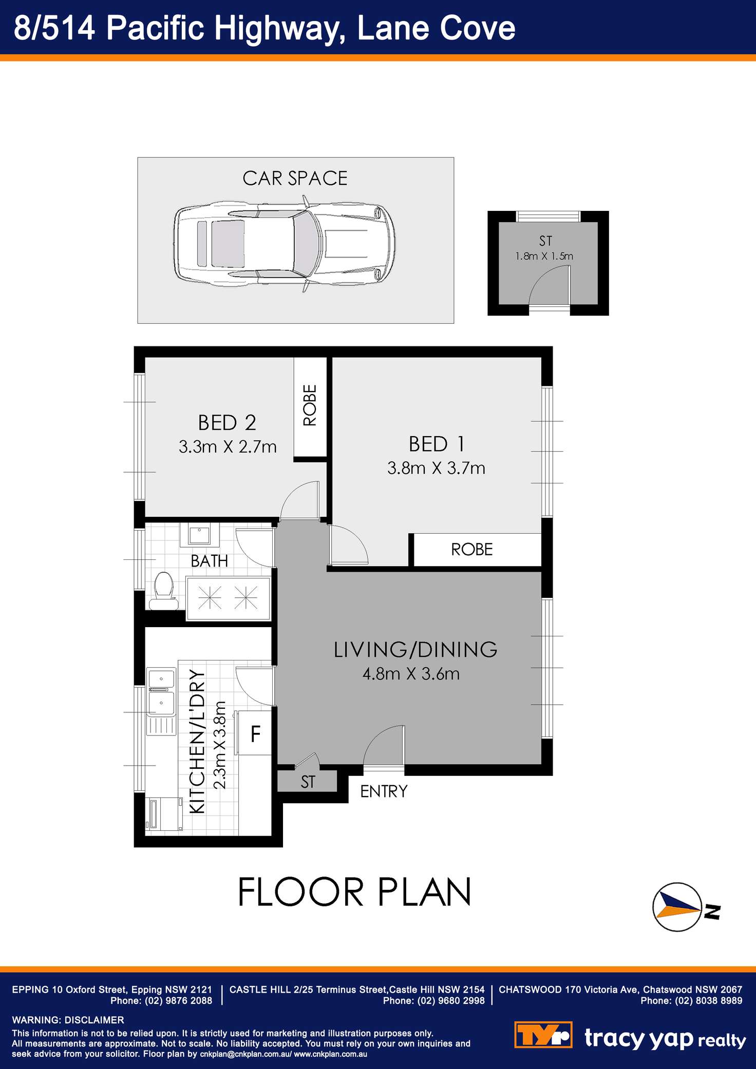 Floorplan of Homely unit listing, 8/514 Pacific Highway, Lane Cove North NSW 2066