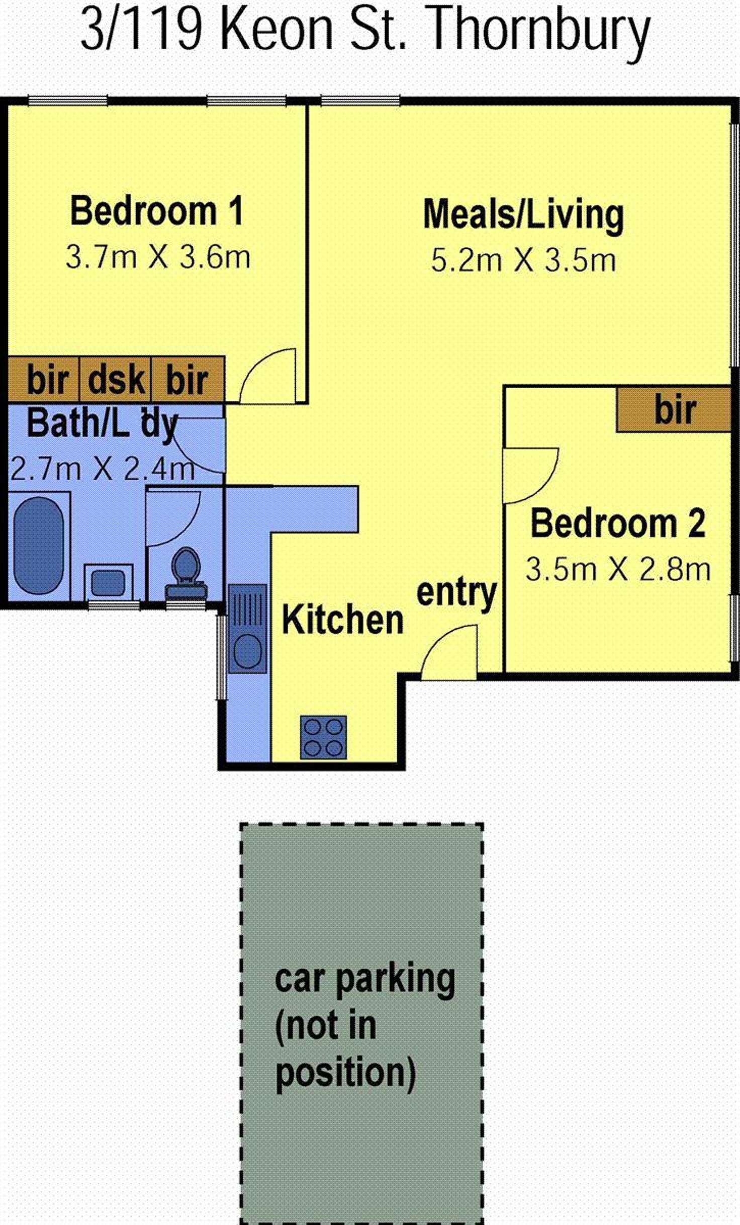 Floorplan of Homely apartment listing, 3/119 Keon Street, Thornbury VIC 3071