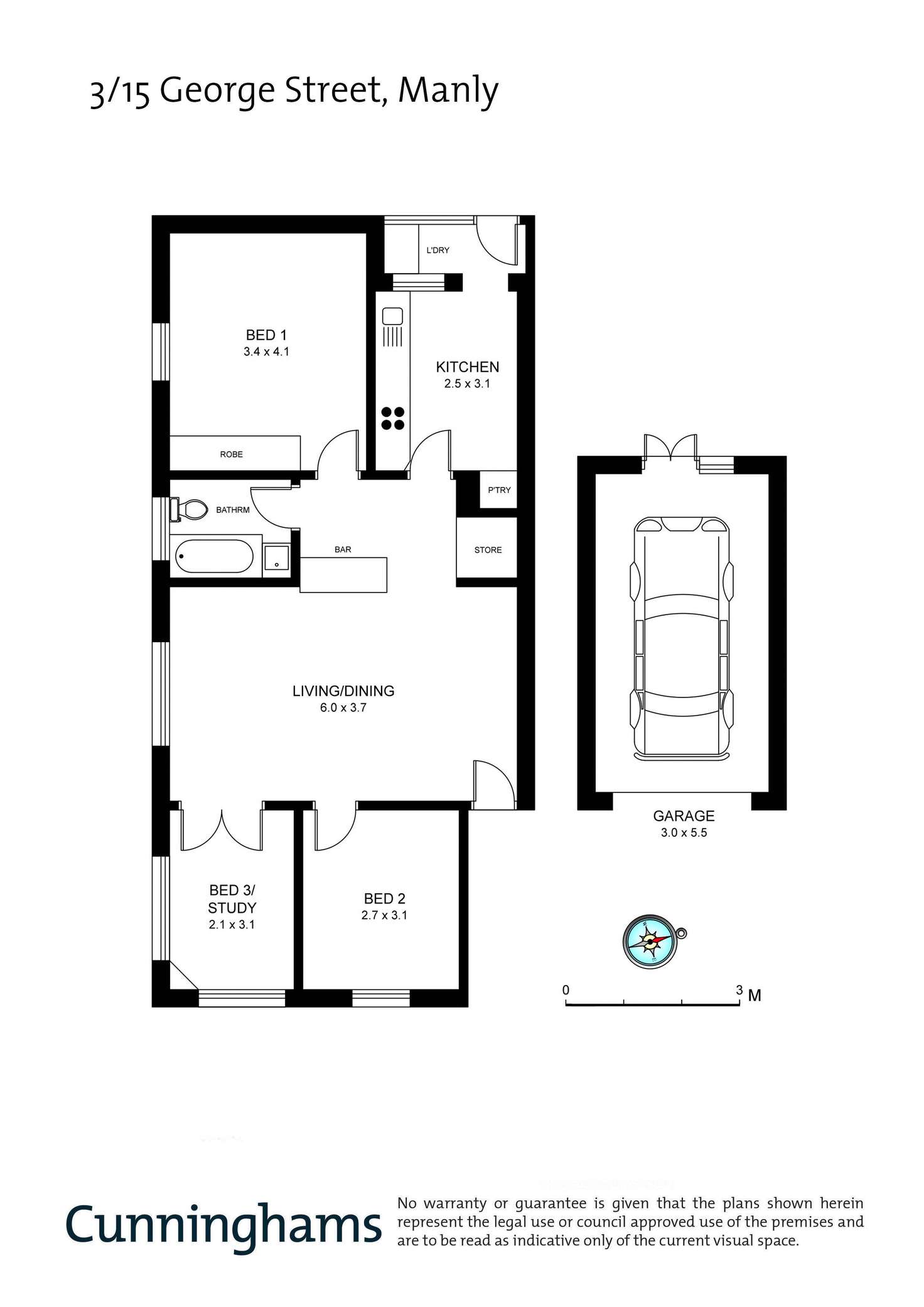 Floorplan of Homely apartment listing, 3/15 George Street, Manly NSW 2095