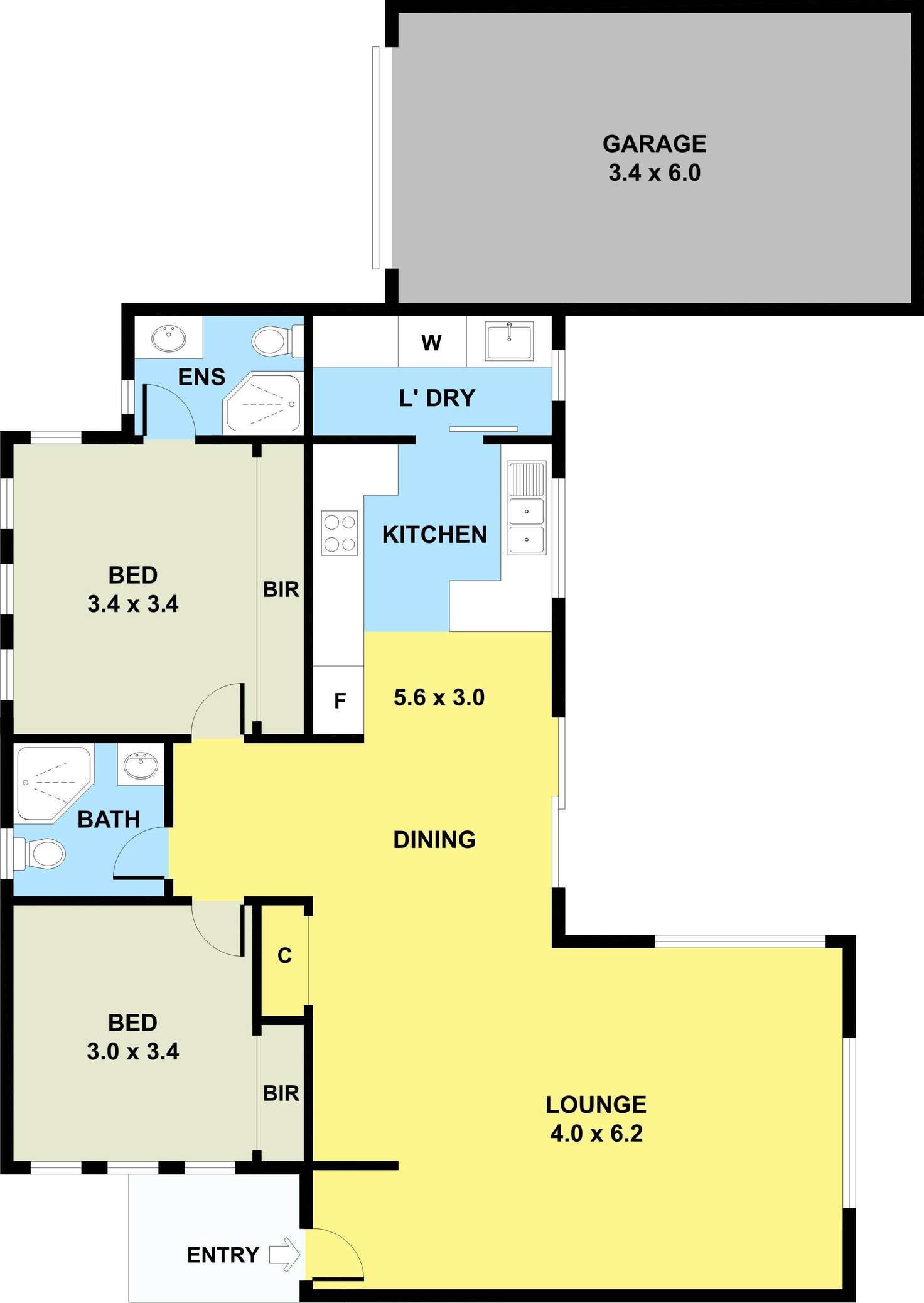 Floorplan of Homely unit listing, 2/426 Camp Road, Broadmeadows VIC 3047