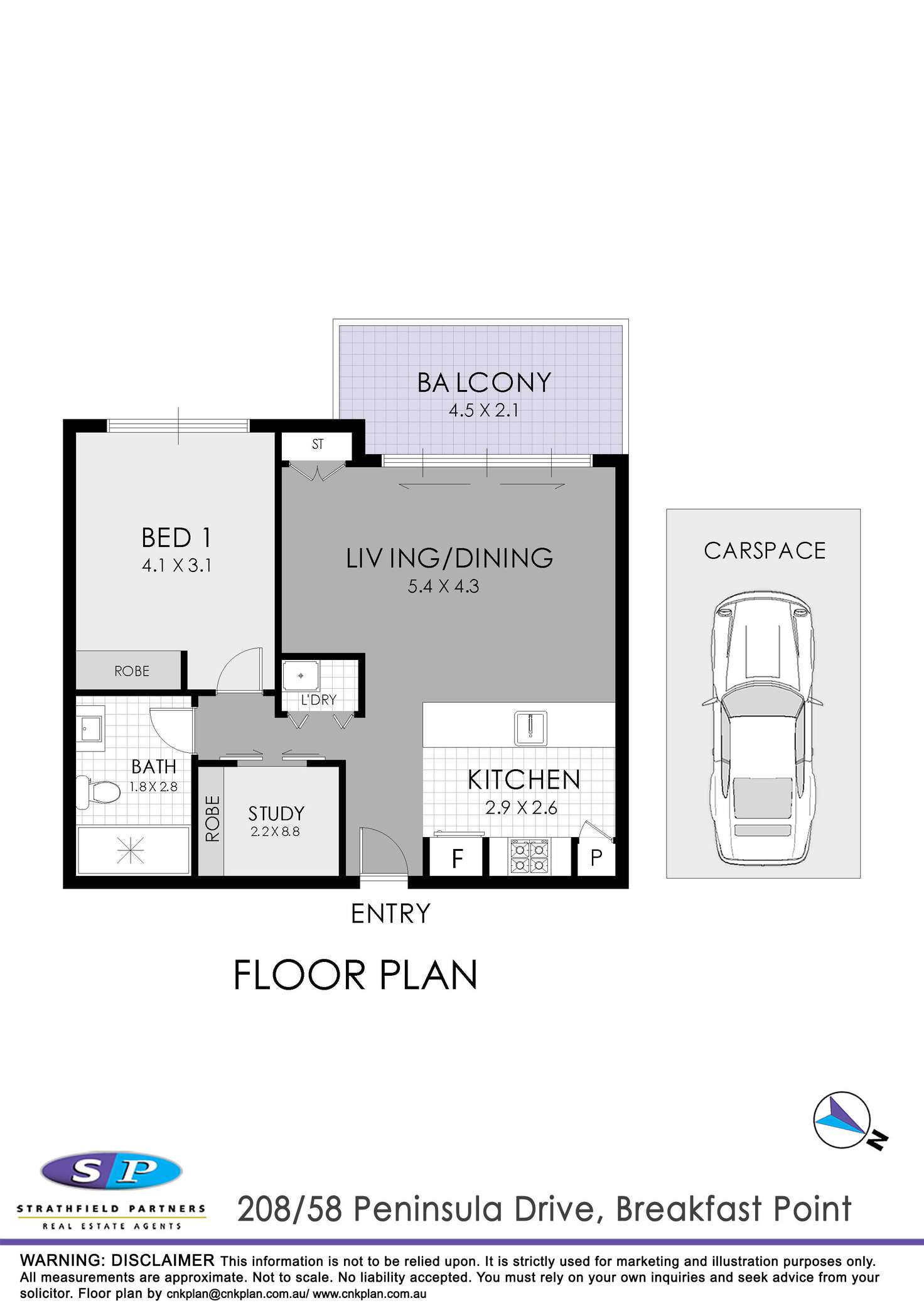 Floorplan of Homely apartment listing, 208/58 Peninsula Drive, Breakfast Point NSW 2137