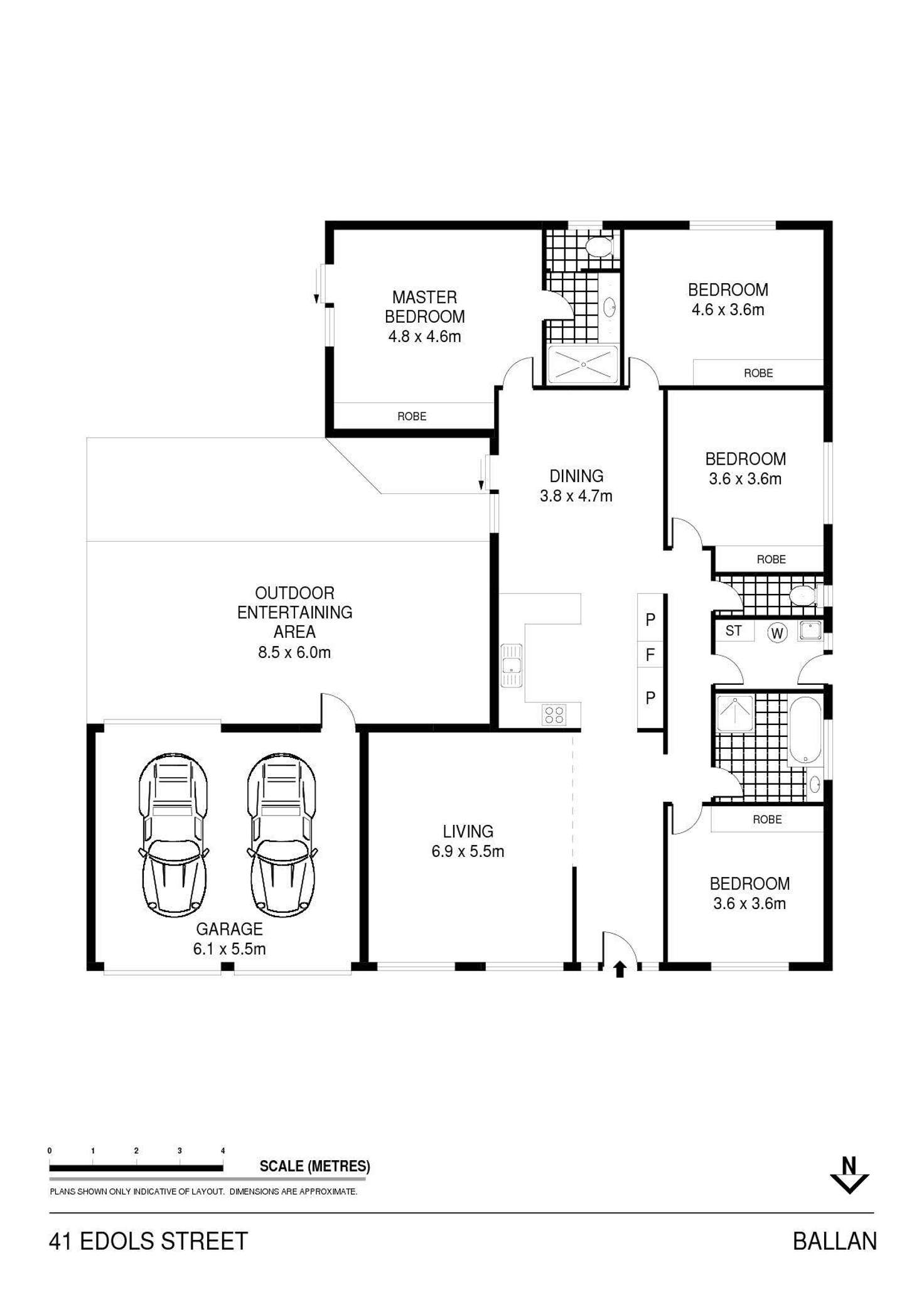 Floorplan of Homely house listing, 41 Edols Street, Ballan VIC 3342