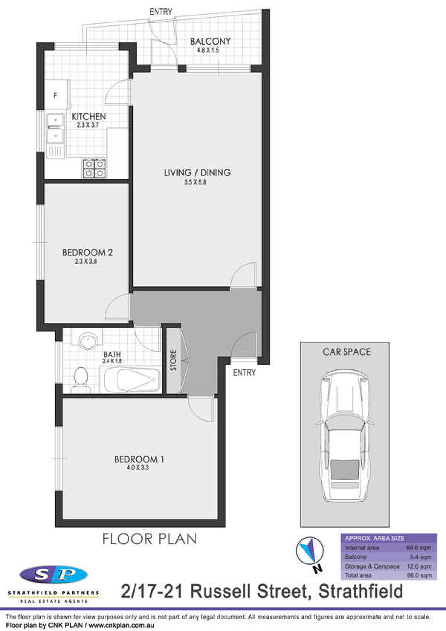 Floorplan of Homely apartment listing, 2/17 Russell Street, Strathfield NSW 2135