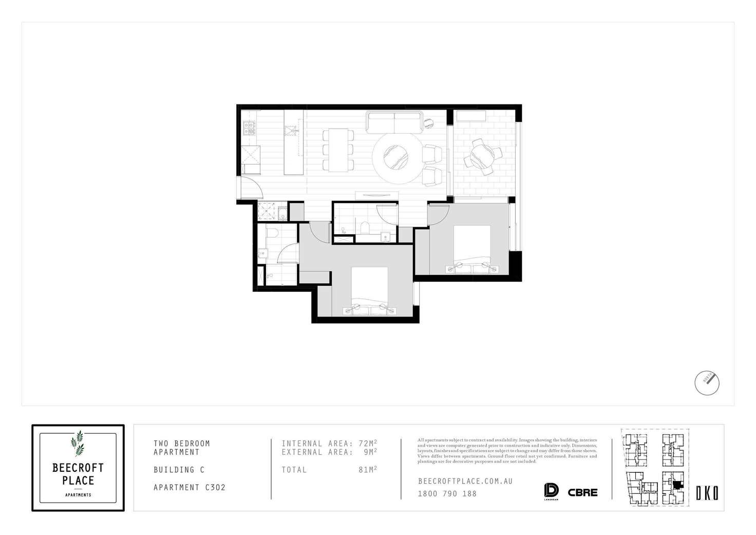 Floorplan of Homely apartment listing, Level 3/3.302/18 Hannah Street, Beecroft NSW 2119
