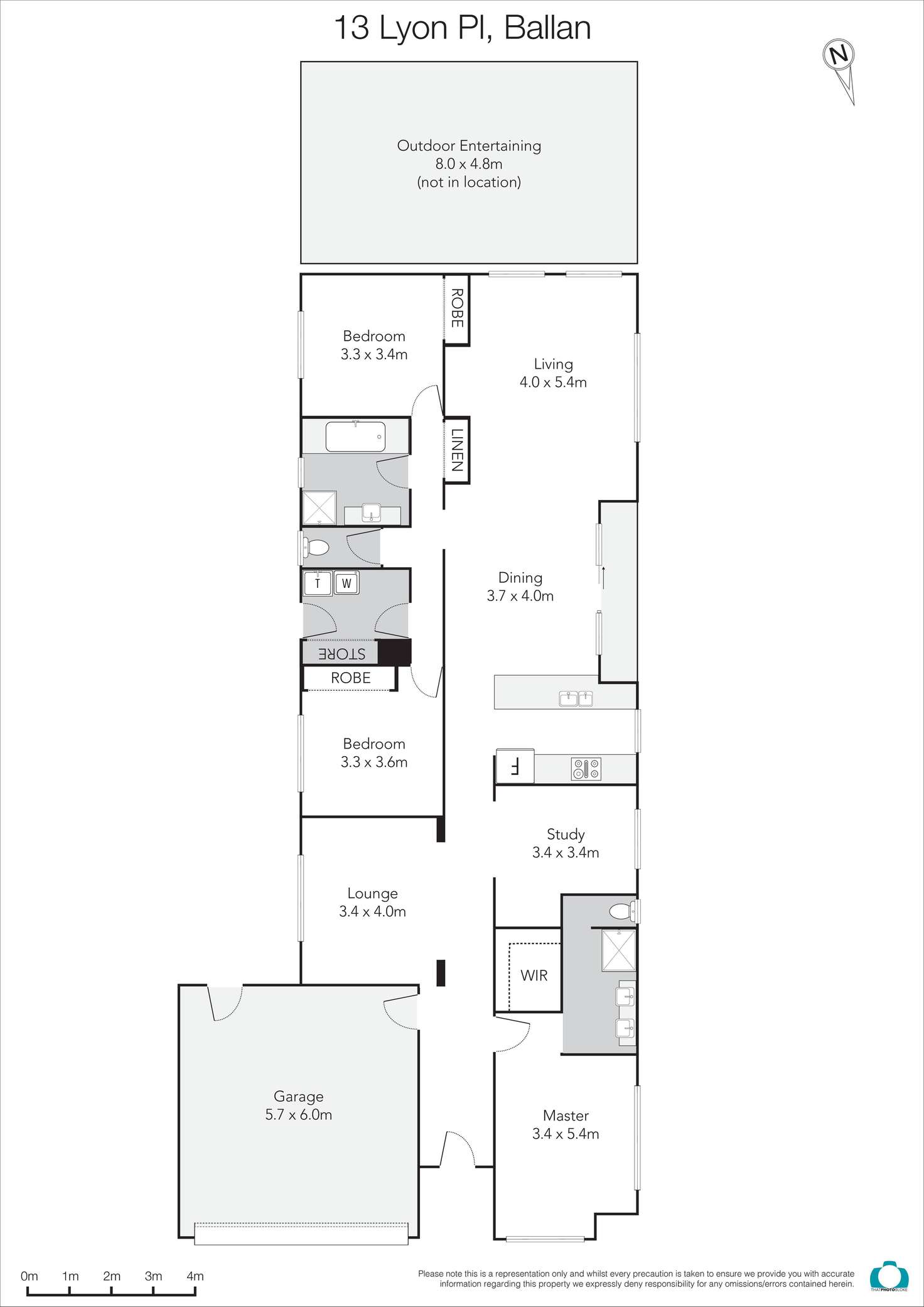 Floorplan of Homely house listing, 13 Lyon Place, Ballan VIC 3342