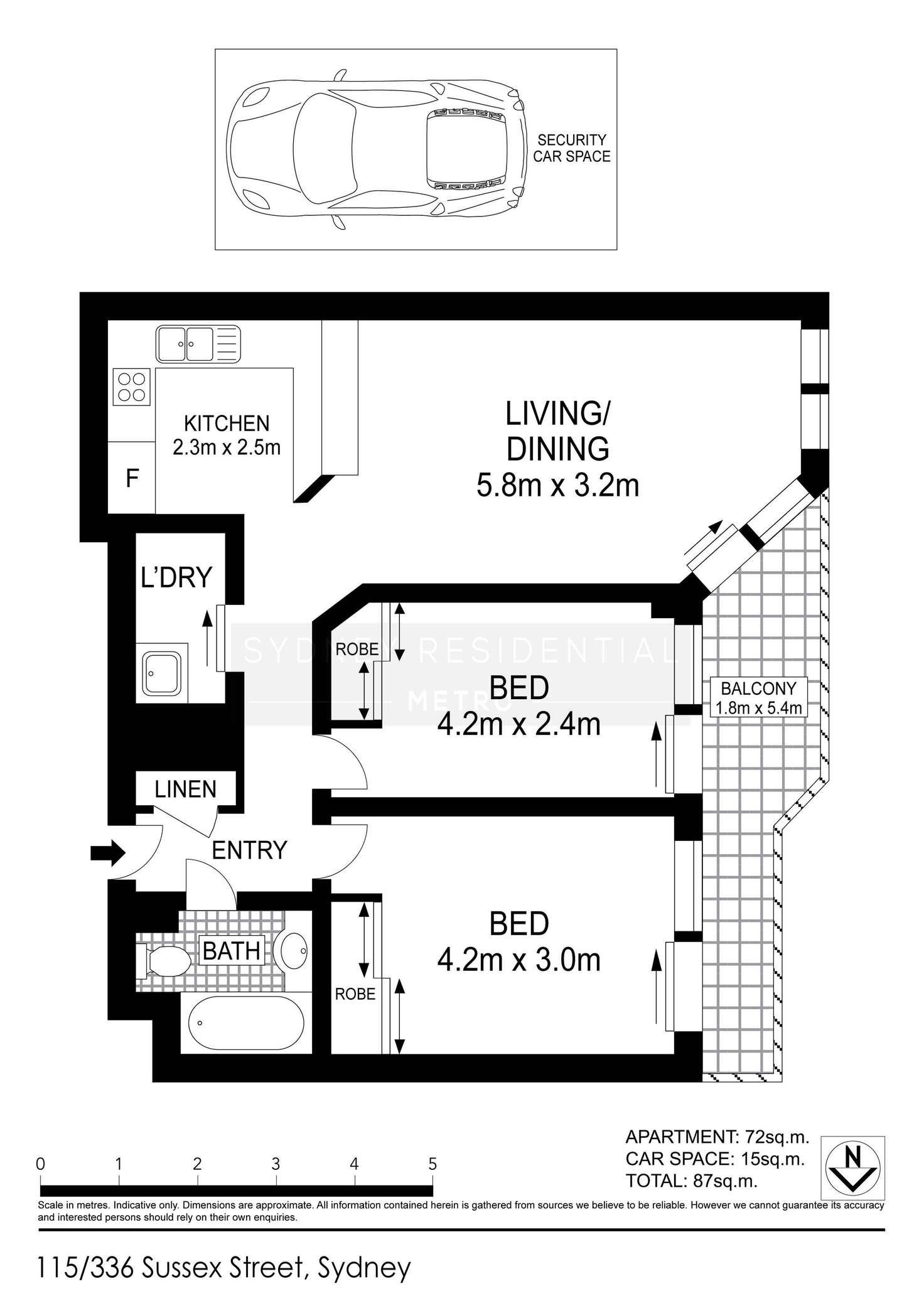 Floorplan of Homely apartment listing, 336 Sussex Street, Sydney NSW 2000