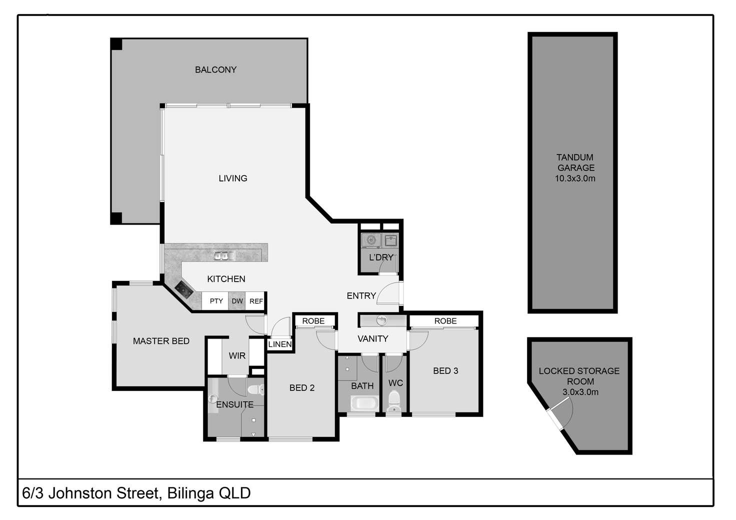 Floorplan of Homely apartment listing, 6/3 Johnston Street, Bilinga QLD 4225