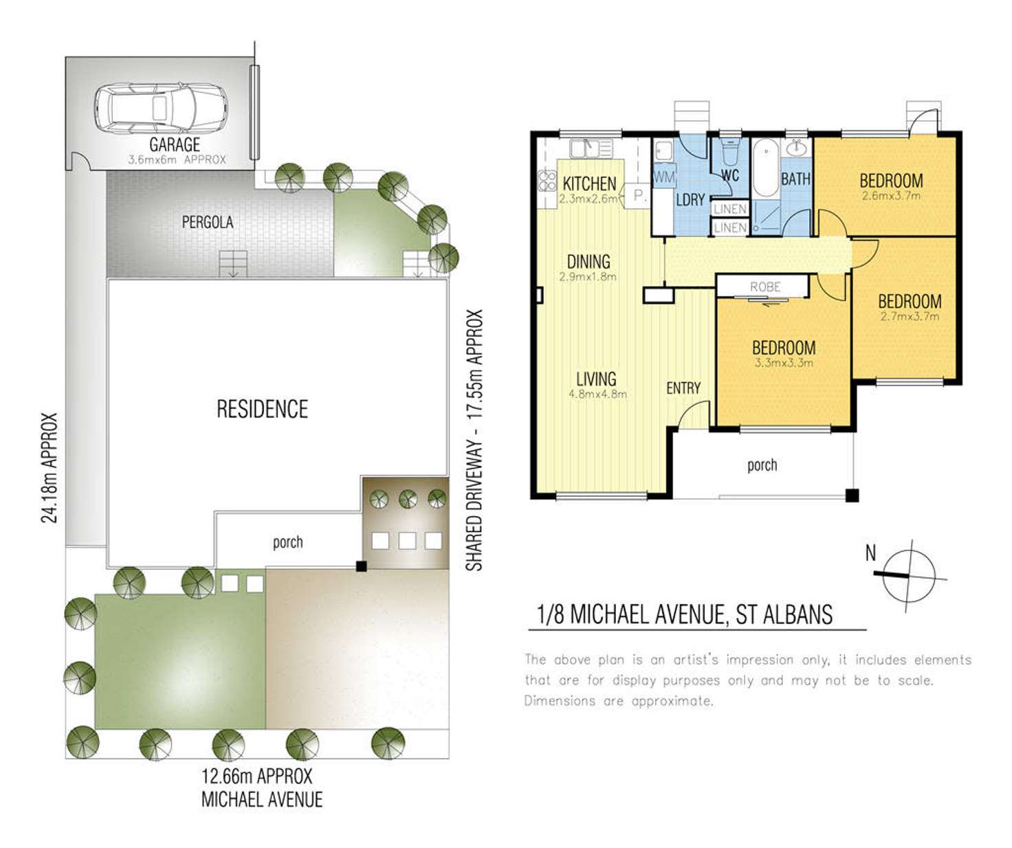 Floorplan of Homely unit listing, 1/8 Michael Avenue, St Albans VIC 3021