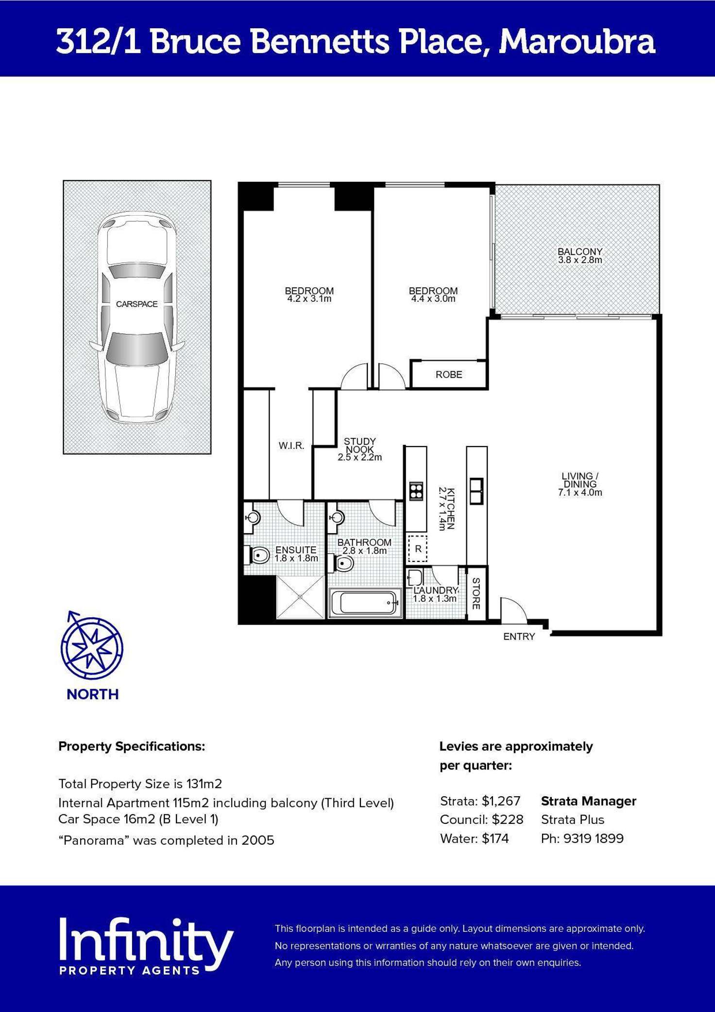 Floorplan of Homely unit listing, Level 3/312/1 Bruce Bennetts Place, Maroubra NSW 2035