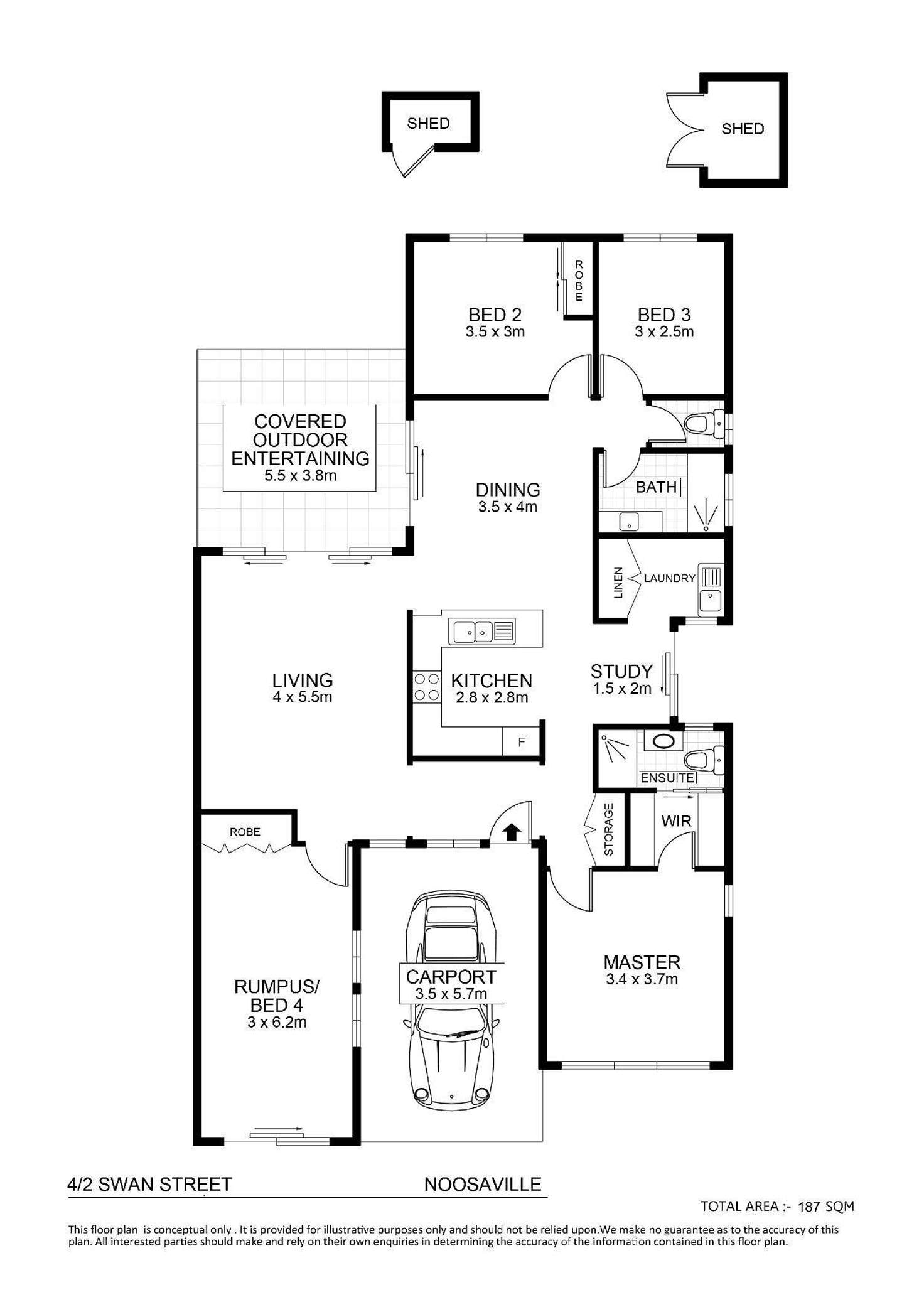 Floorplan of Homely unit listing, 4/2 Swan Street, Noosaville QLD 4566