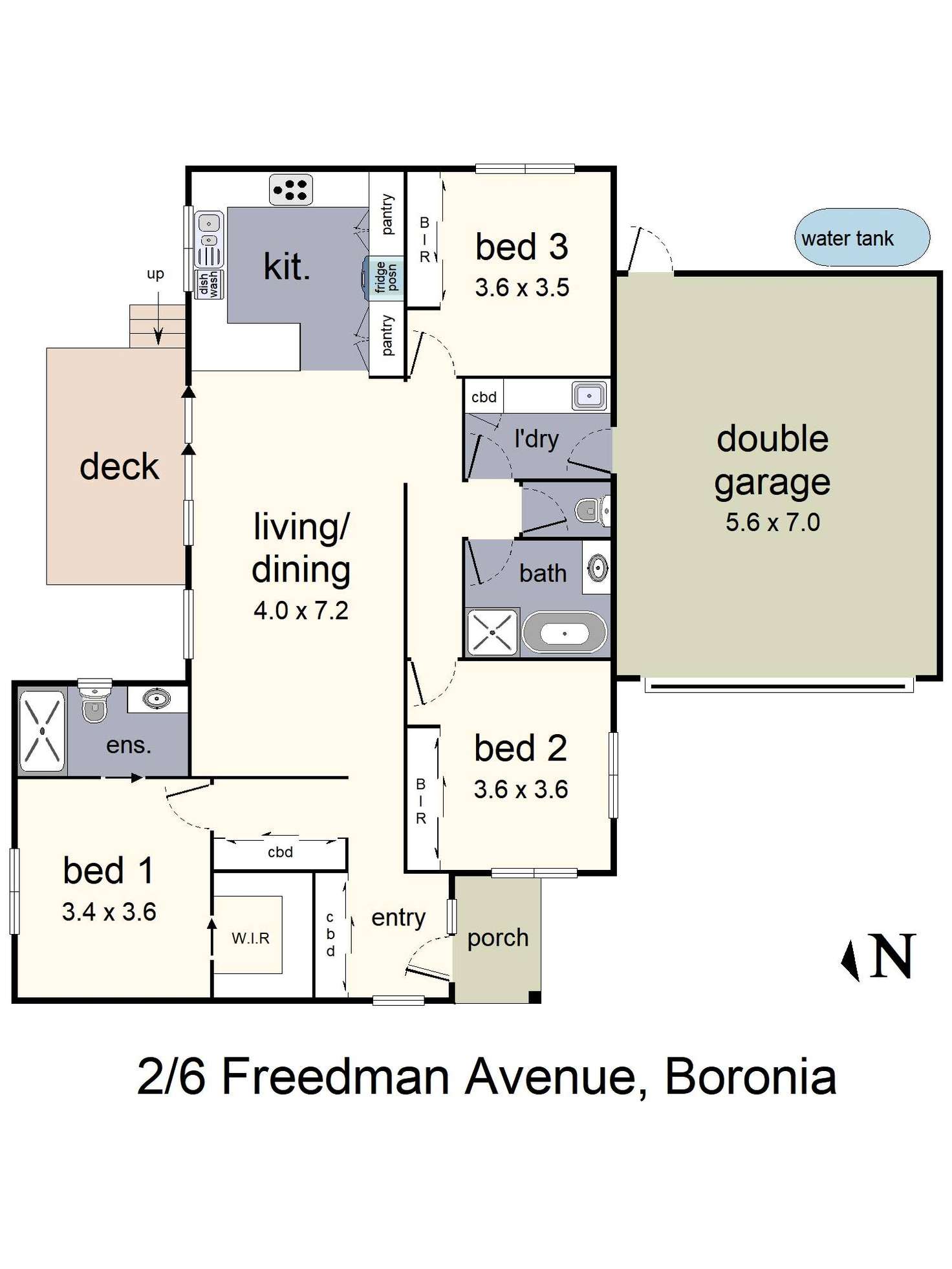 Floorplan of Homely unit listing, 2/6 Freedman Avenue, Boronia VIC 3155