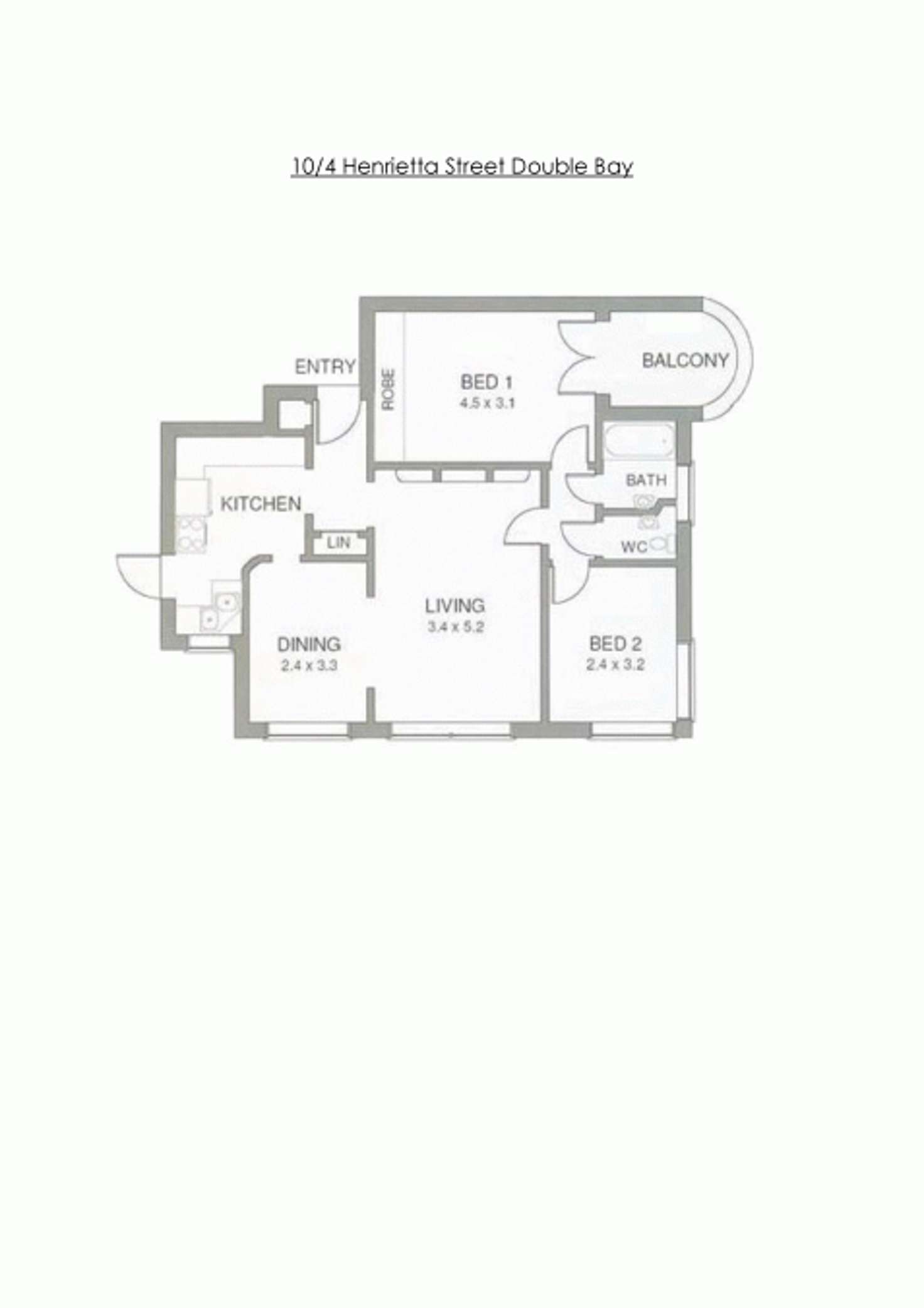 Floorplan of Homely apartment listing, 10/4 Henrietta Street, Double Bay NSW 2028