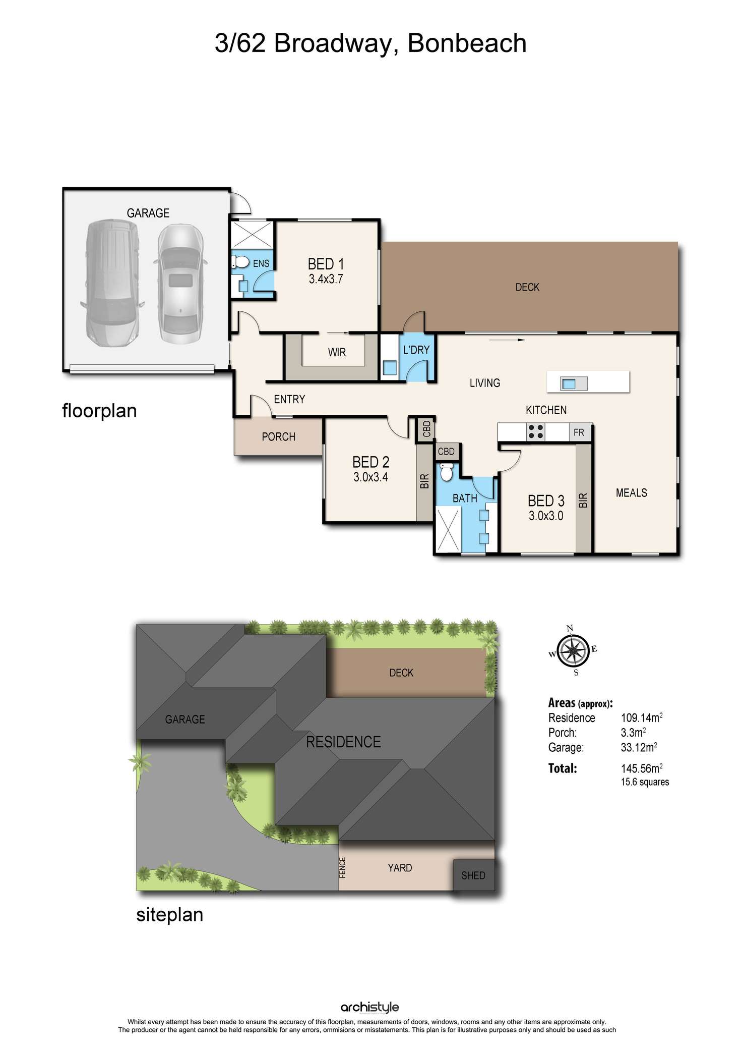 Floorplan of Homely townhouse listing, 3/62 Broadway, Bonbeach VIC 3196