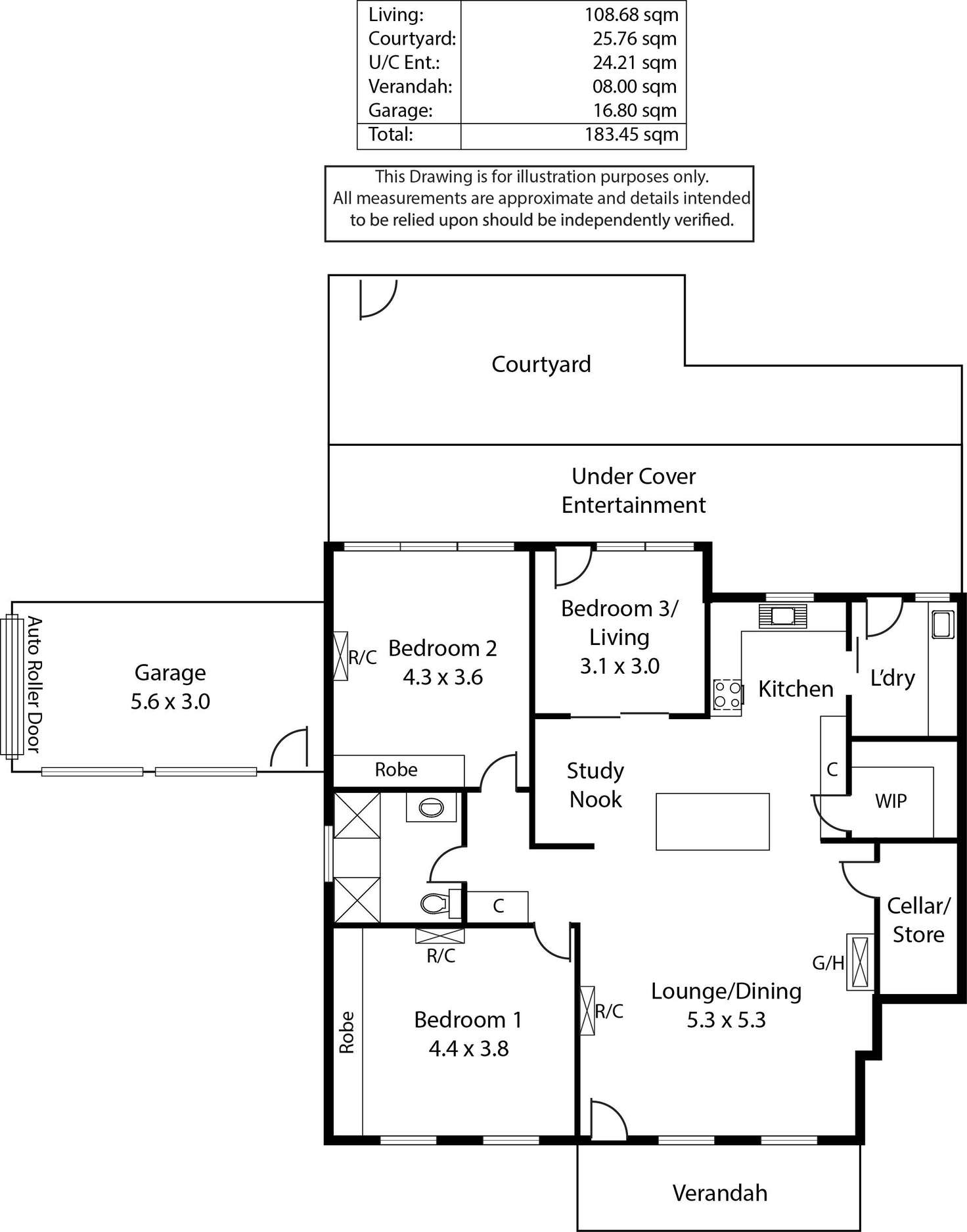 Floorplan of Homely unit listing, 1/256 East Terrace, Adelaide SA 5000