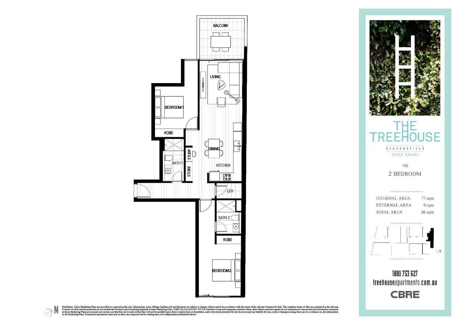 Floorplan of Homely apartment listing, Level 1/110/63-85 Victoria Street, Beaconsfield NSW 2015